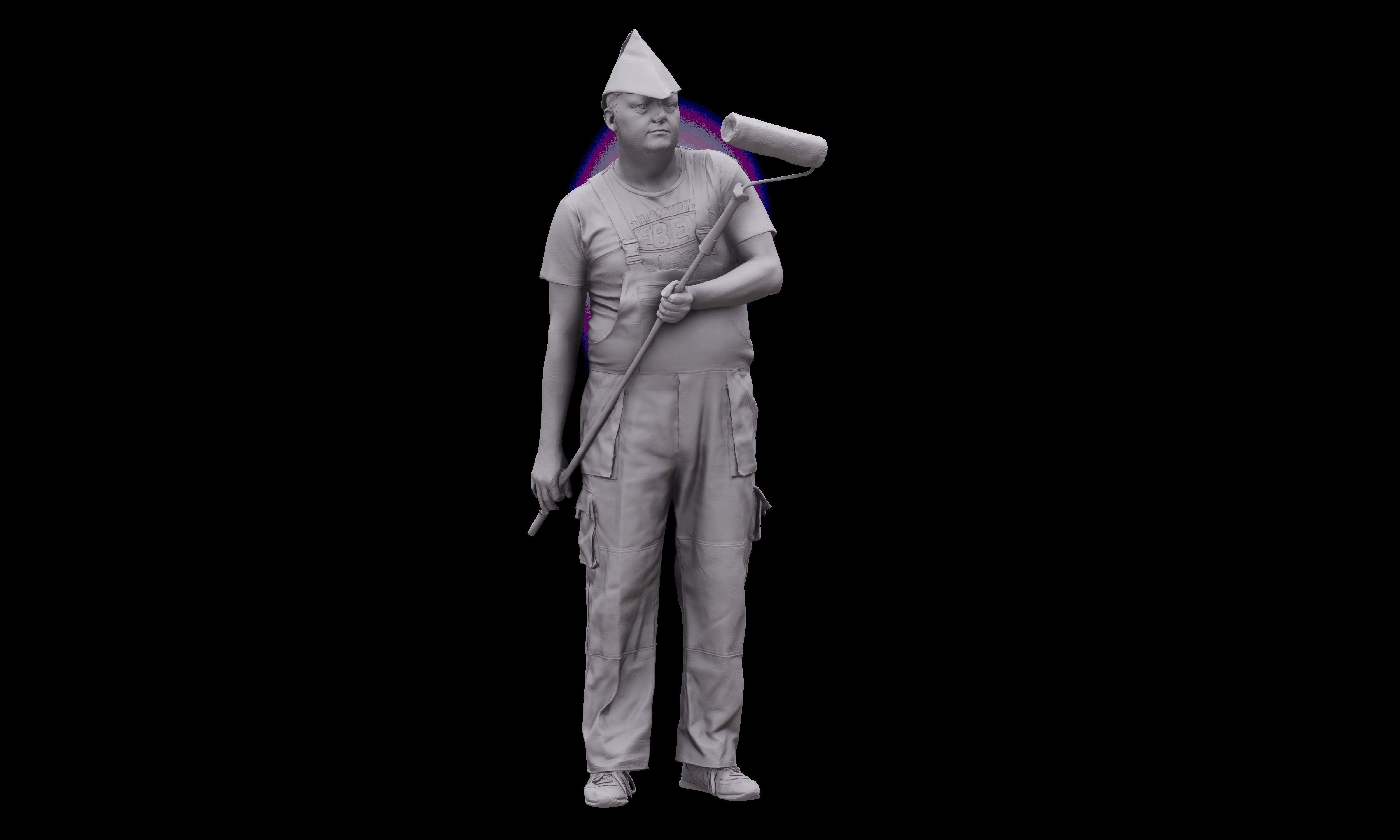 Cleaned 3D scan Agustin Wilkerson Painter Standing 3D model_9