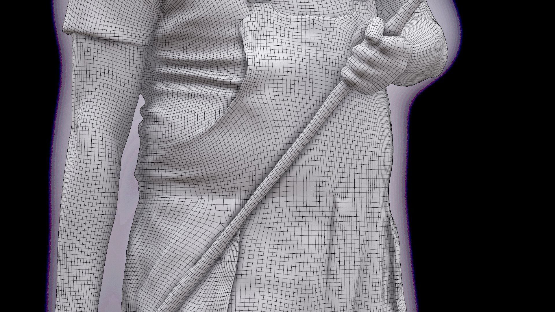 Cleaned 3D scan Agustin Wilkerson Painter Standing 3D model_15