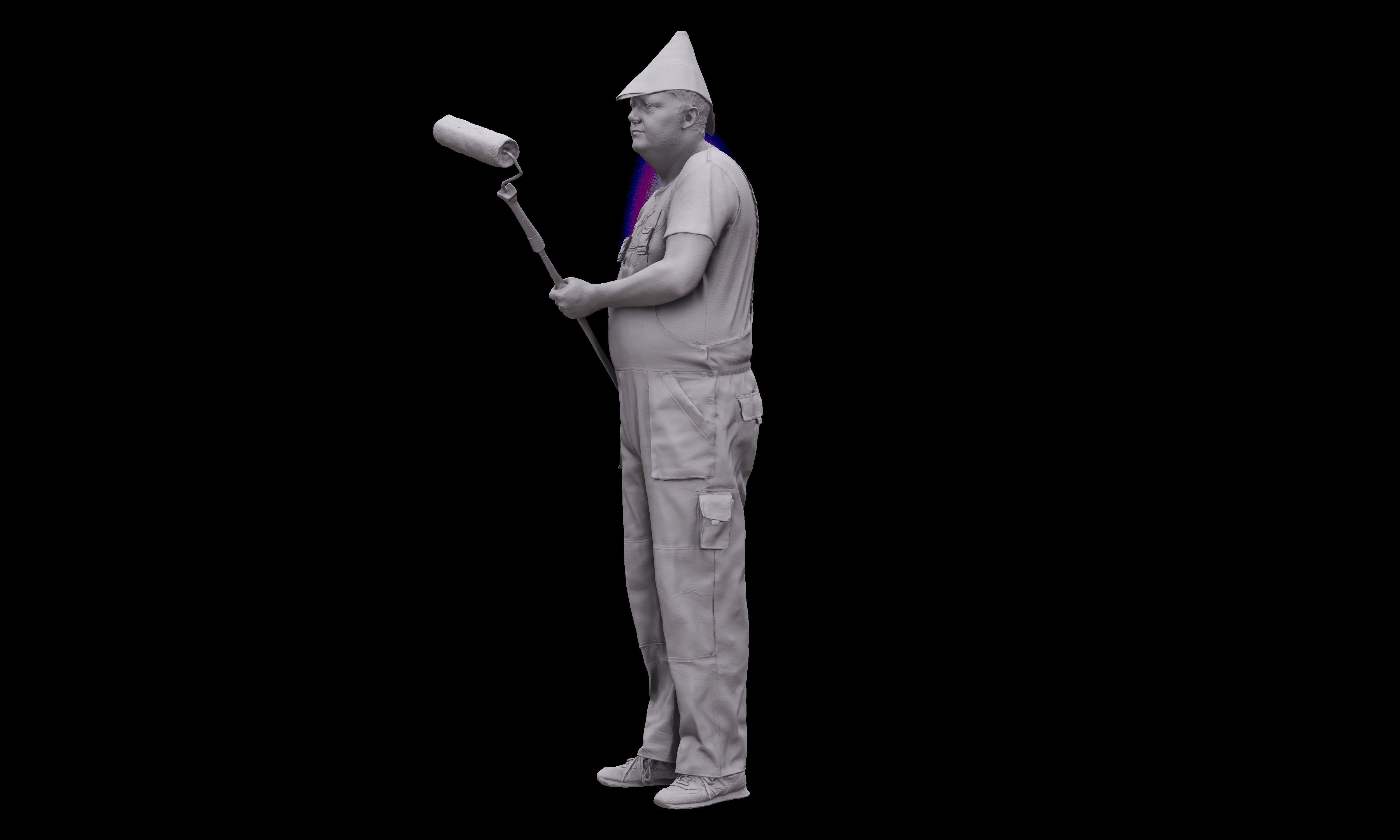 Cleaned 3D scan Agustin Wilkerson Painter Standing 3D model_6
