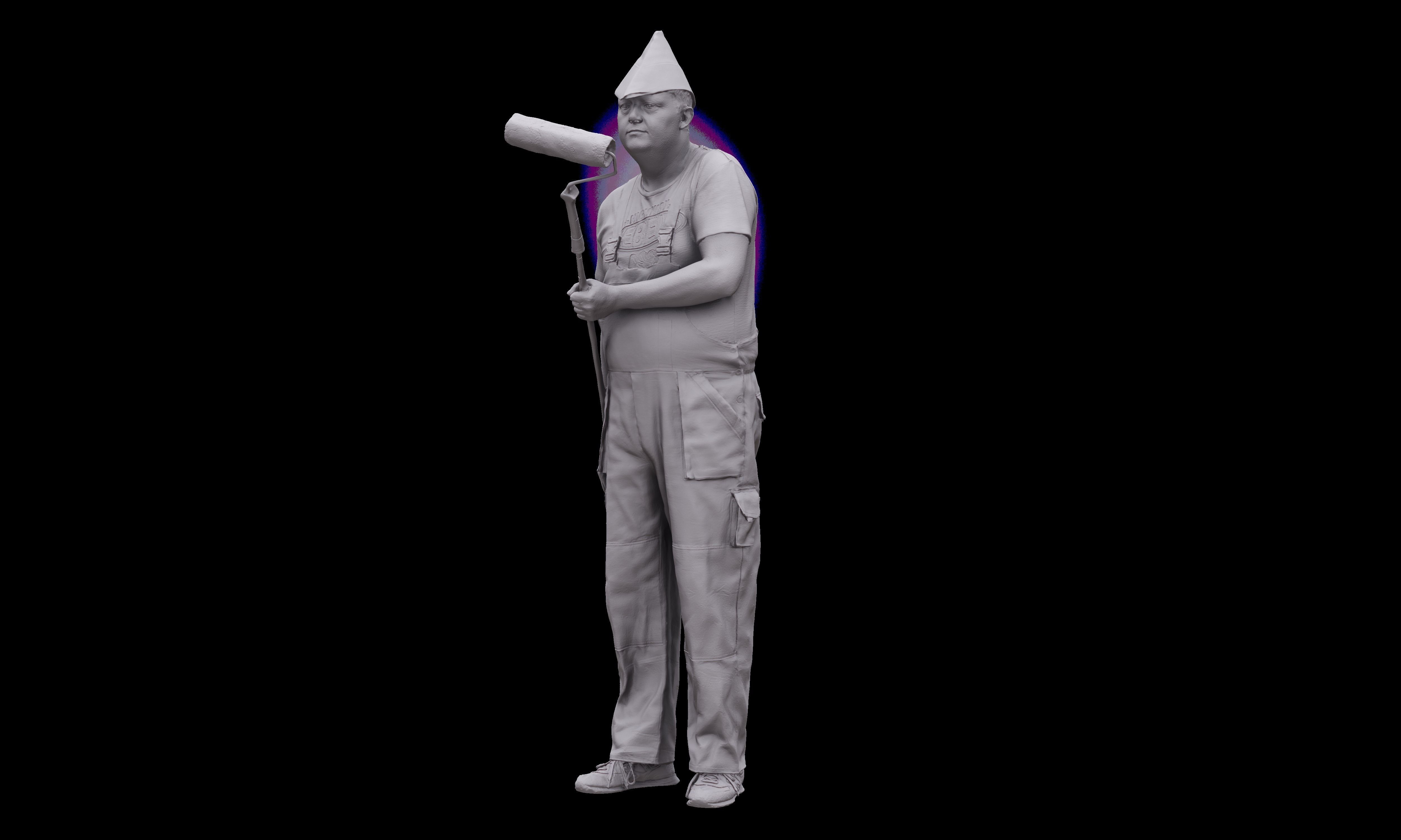 Cleaned 3D scan Agustin Wilkerson Painter Standing 3D model_7