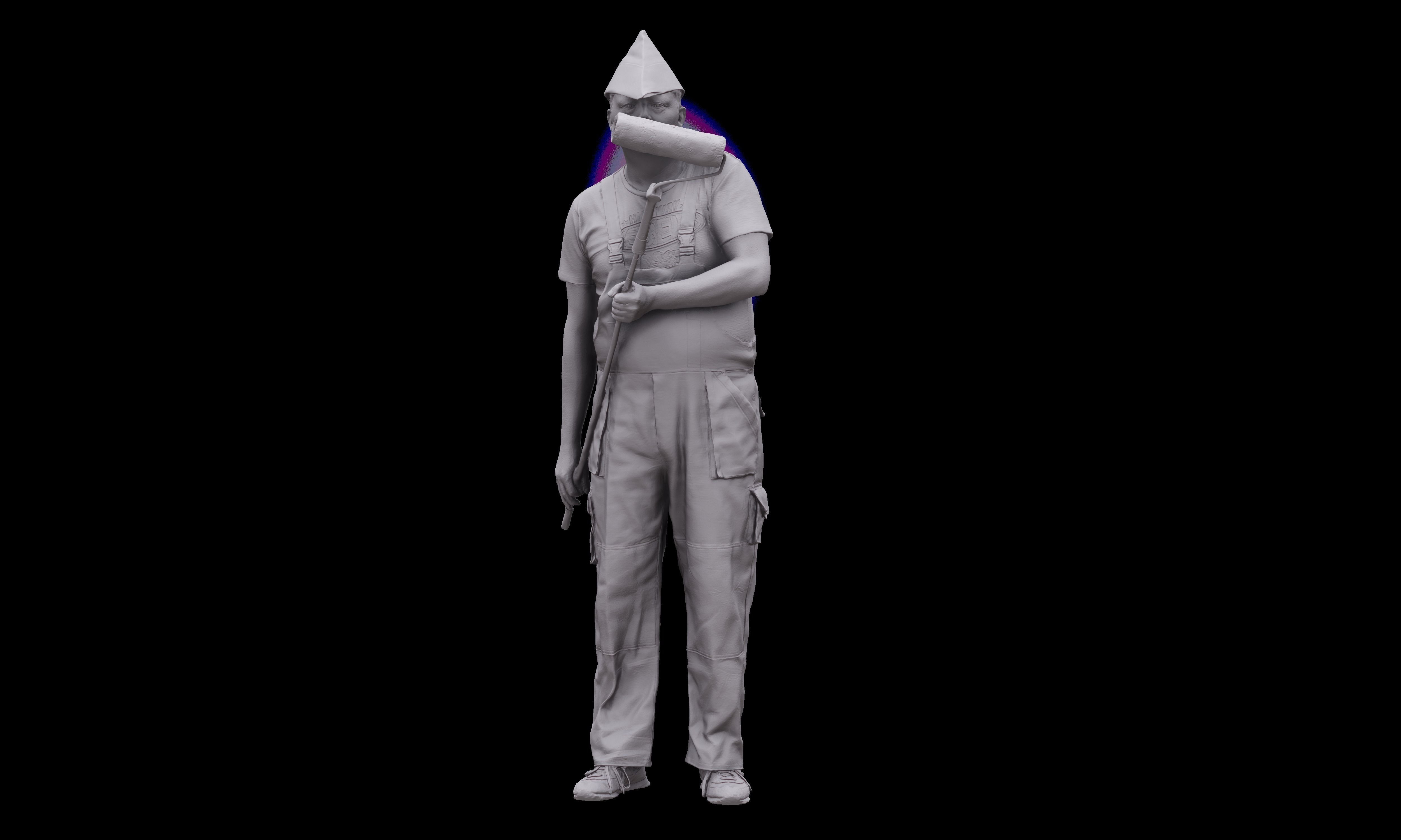 Cleaned 3D scan Agustin Wilkerson Painter Standing 3D model_8