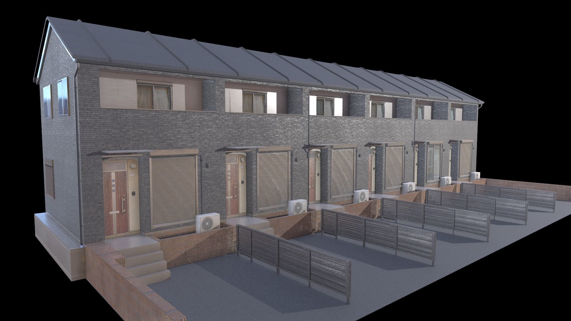 Japanese Building Low-poly 3D model_13