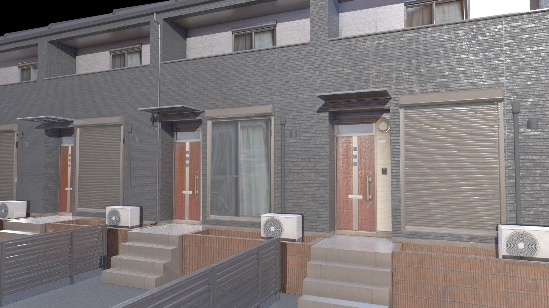 Japanese Building Low-poly 3D model_8