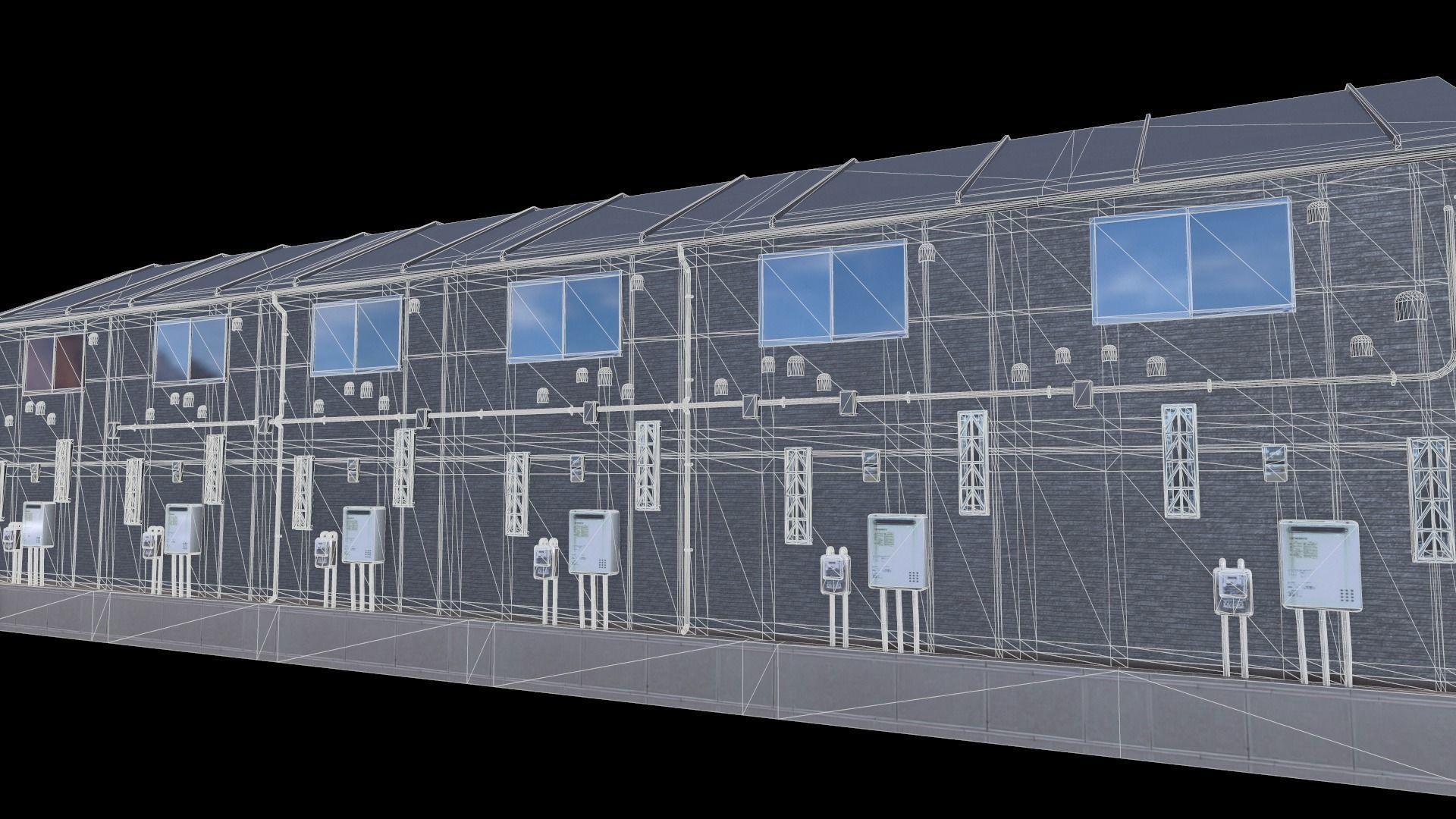 Japanese Building Low-poly 3D model_12