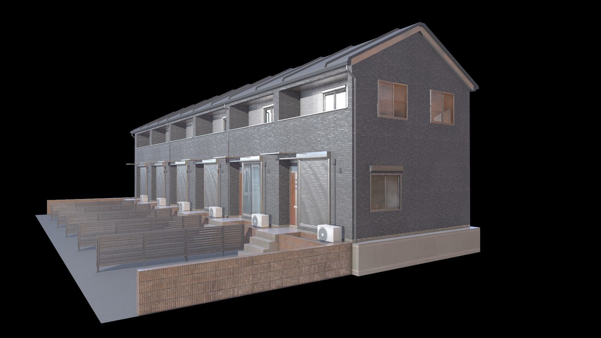 Japanese Building Low-poly 3D model_5