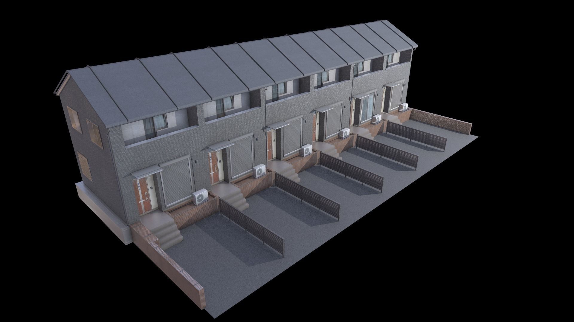 Japanese Building Low-poly 3D model_3