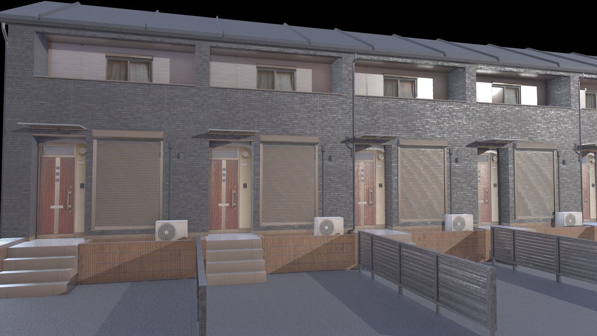 Japanese Building Low-poly 3D model_9