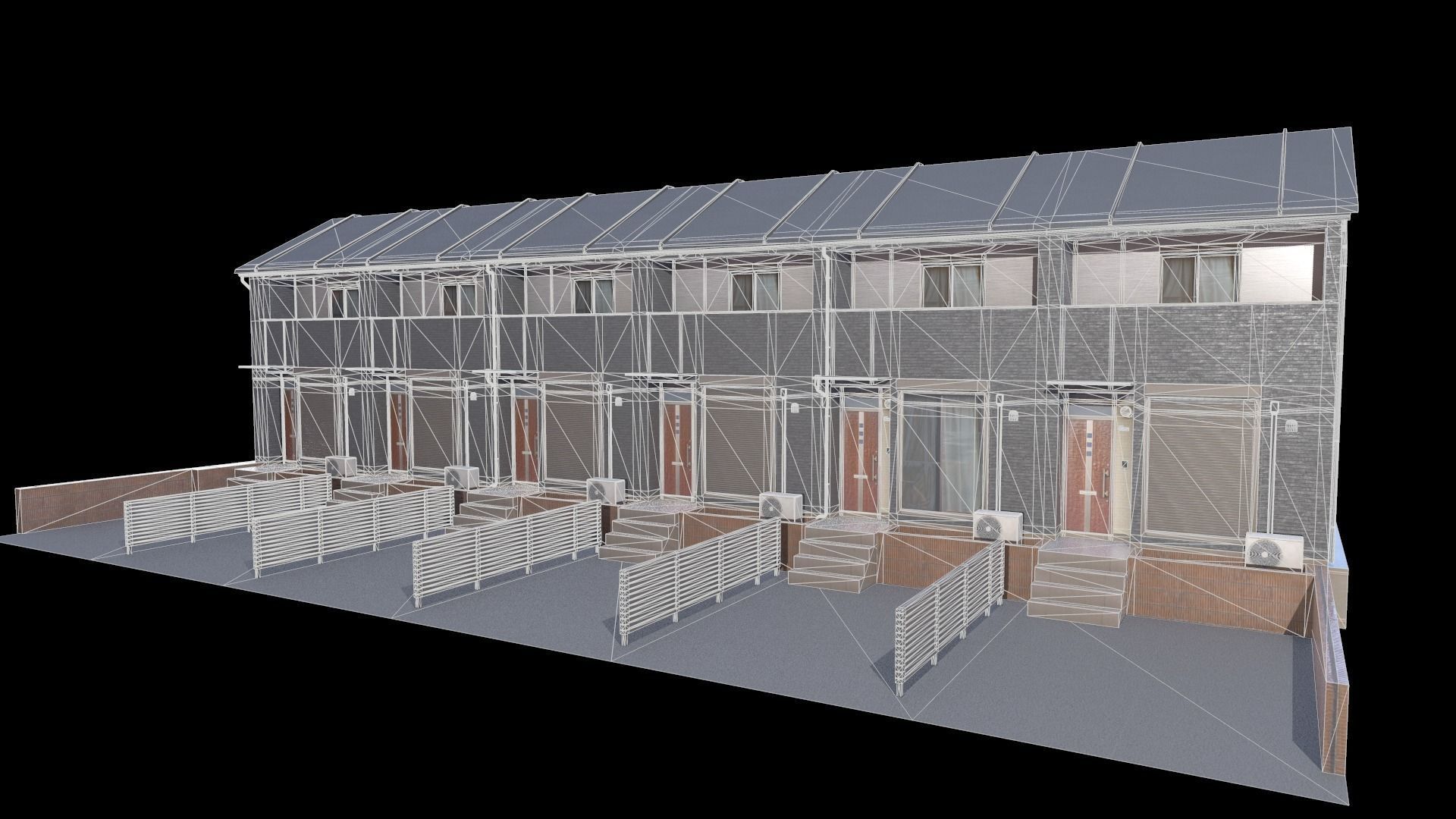 Japanese Building Low-poly 3D model_11