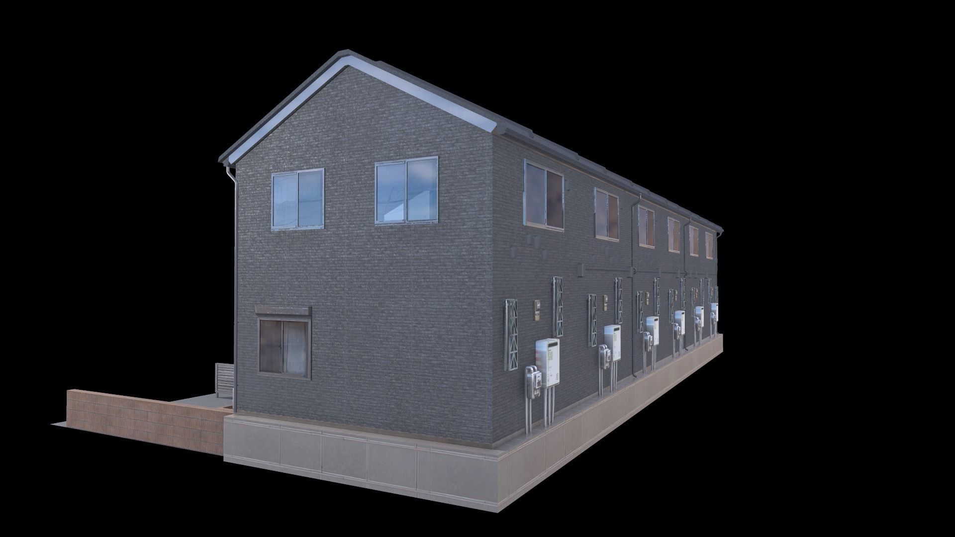 Japanese Building Low-poly 3D model_6