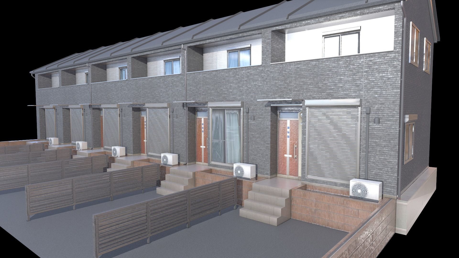 Japanese Building Low-poly 3D model_1