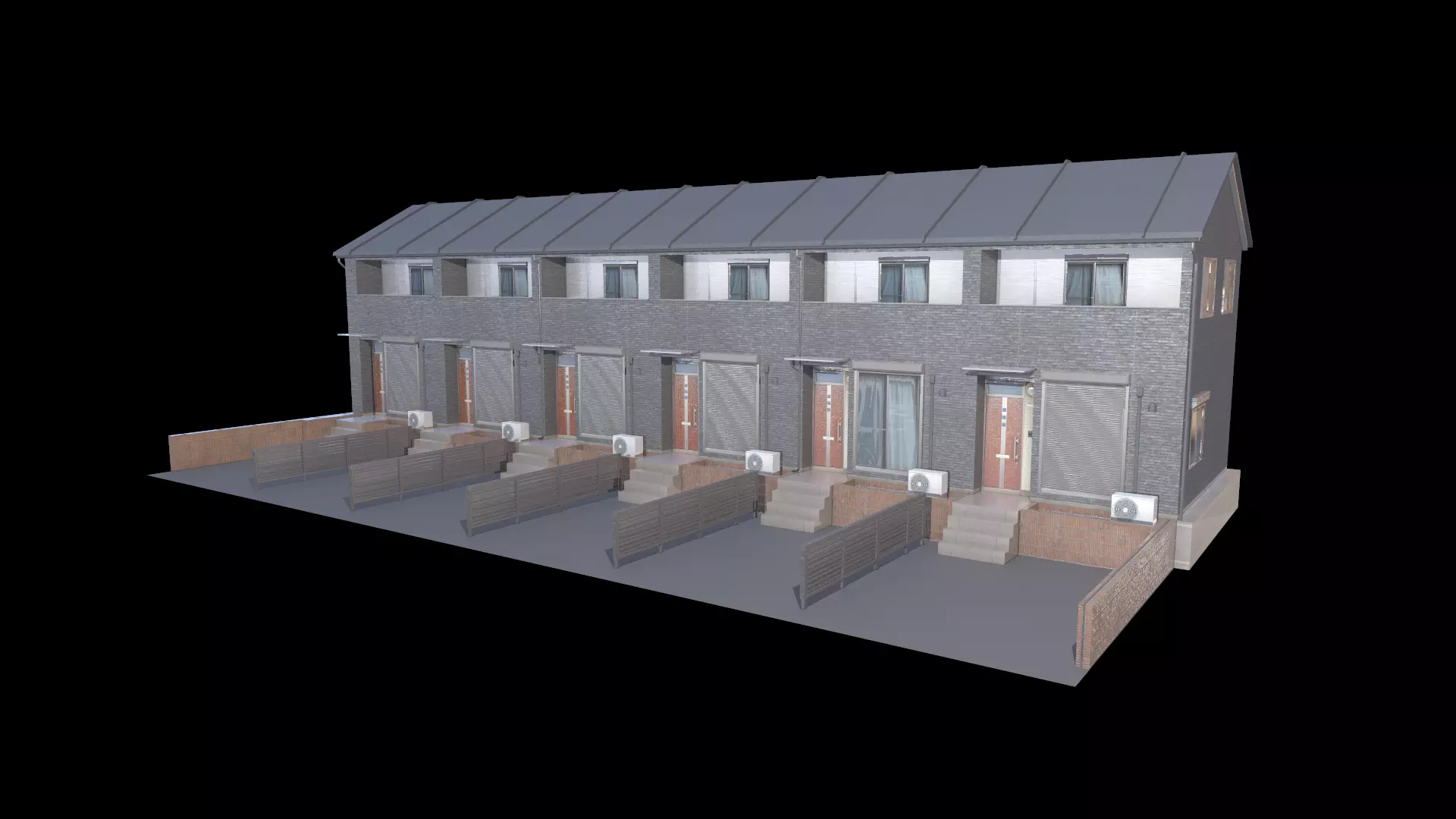 Japanese Building Low-poly 3D model_0