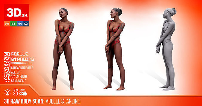  FREE Cleaned 3D Scan Adelle Sabelle Underwear  3D model