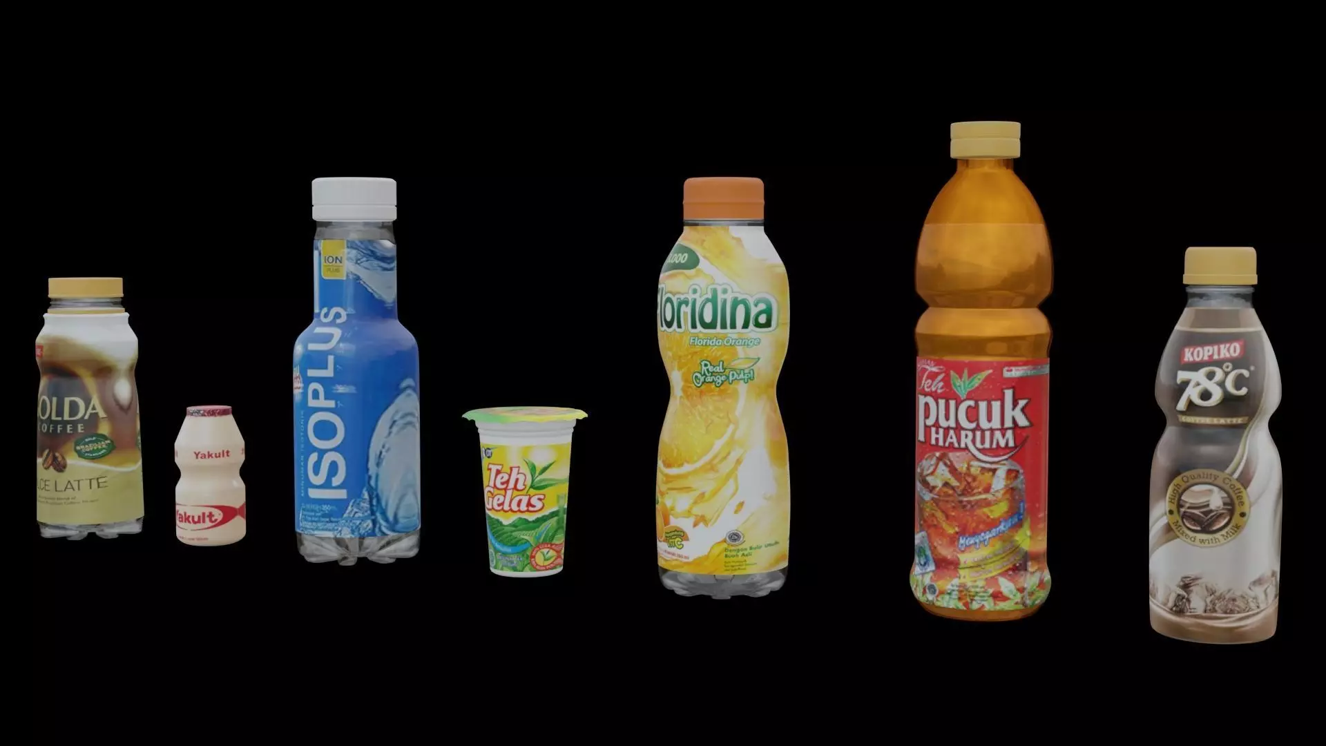 Bottle Collection group of beverage bottles 3D model