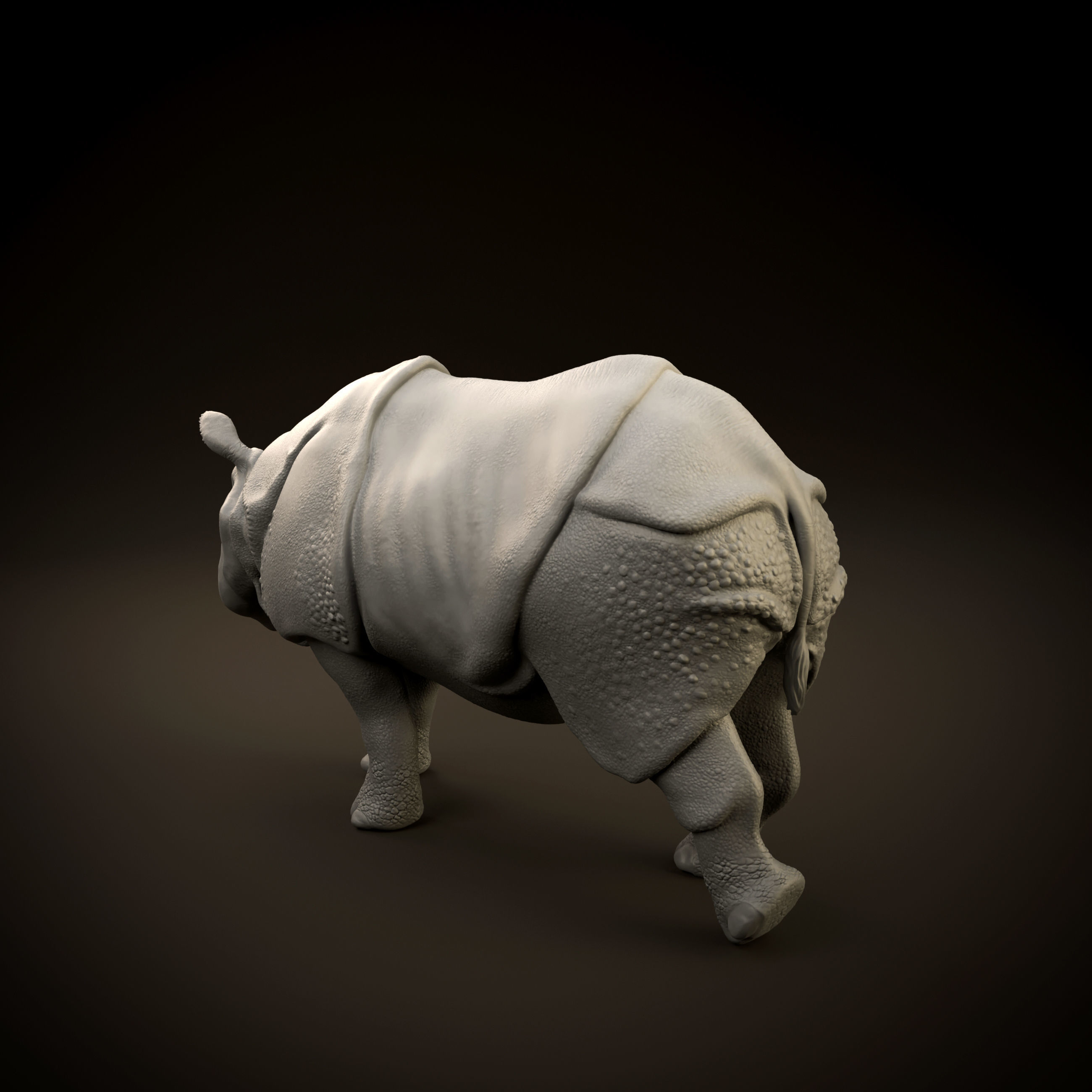 Indian rhinoceros intended for 3D printing 3D print model_4