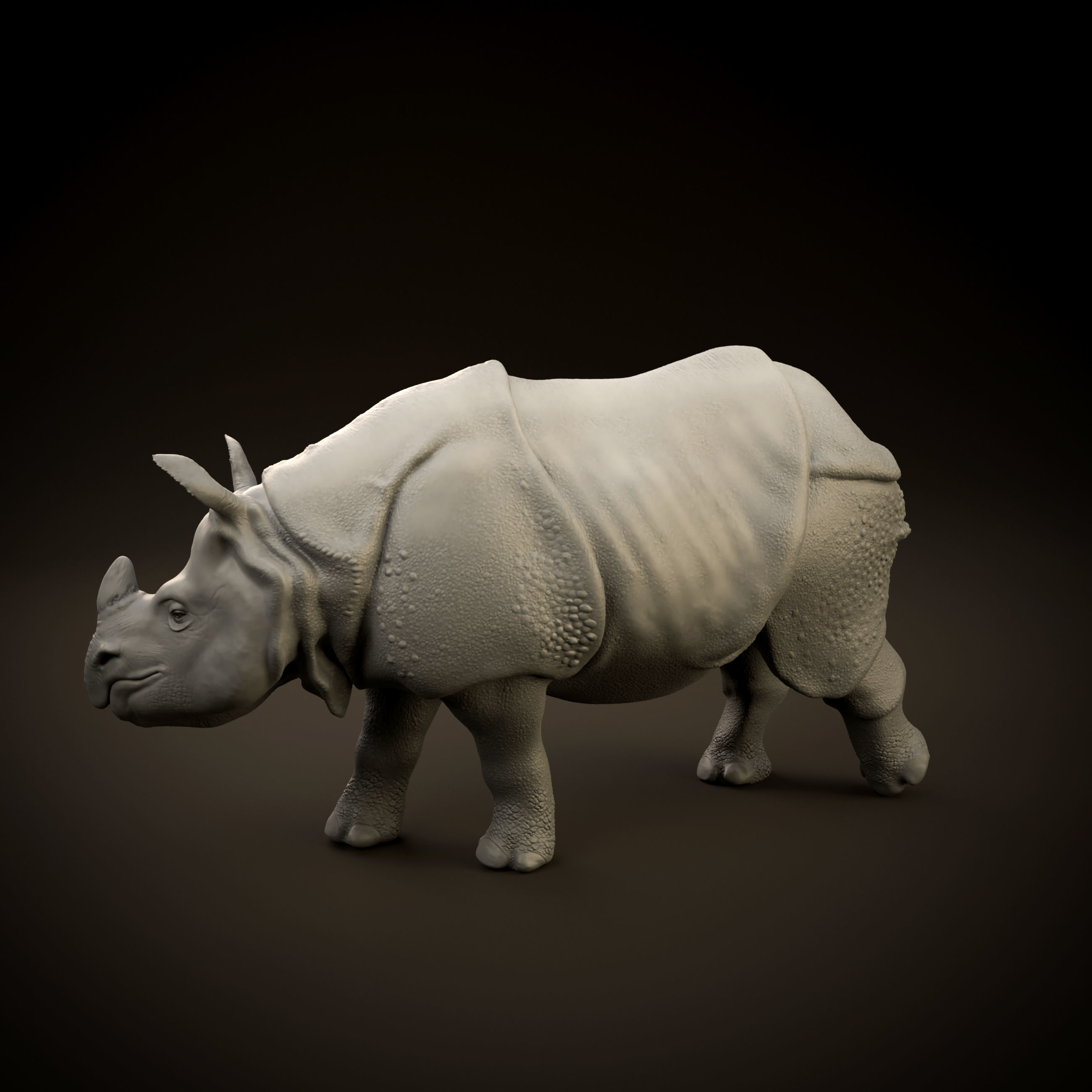 Indian rhinoceros intended for 3D printing 3D print model_11