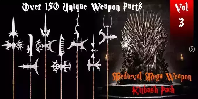 Medieval mega weapon kit bash pack series - Vol 3 - Pole Arms