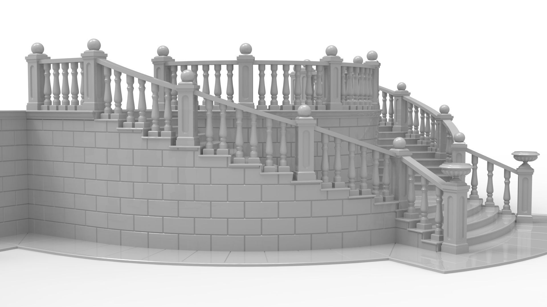 Entrance stair 3D print model_7