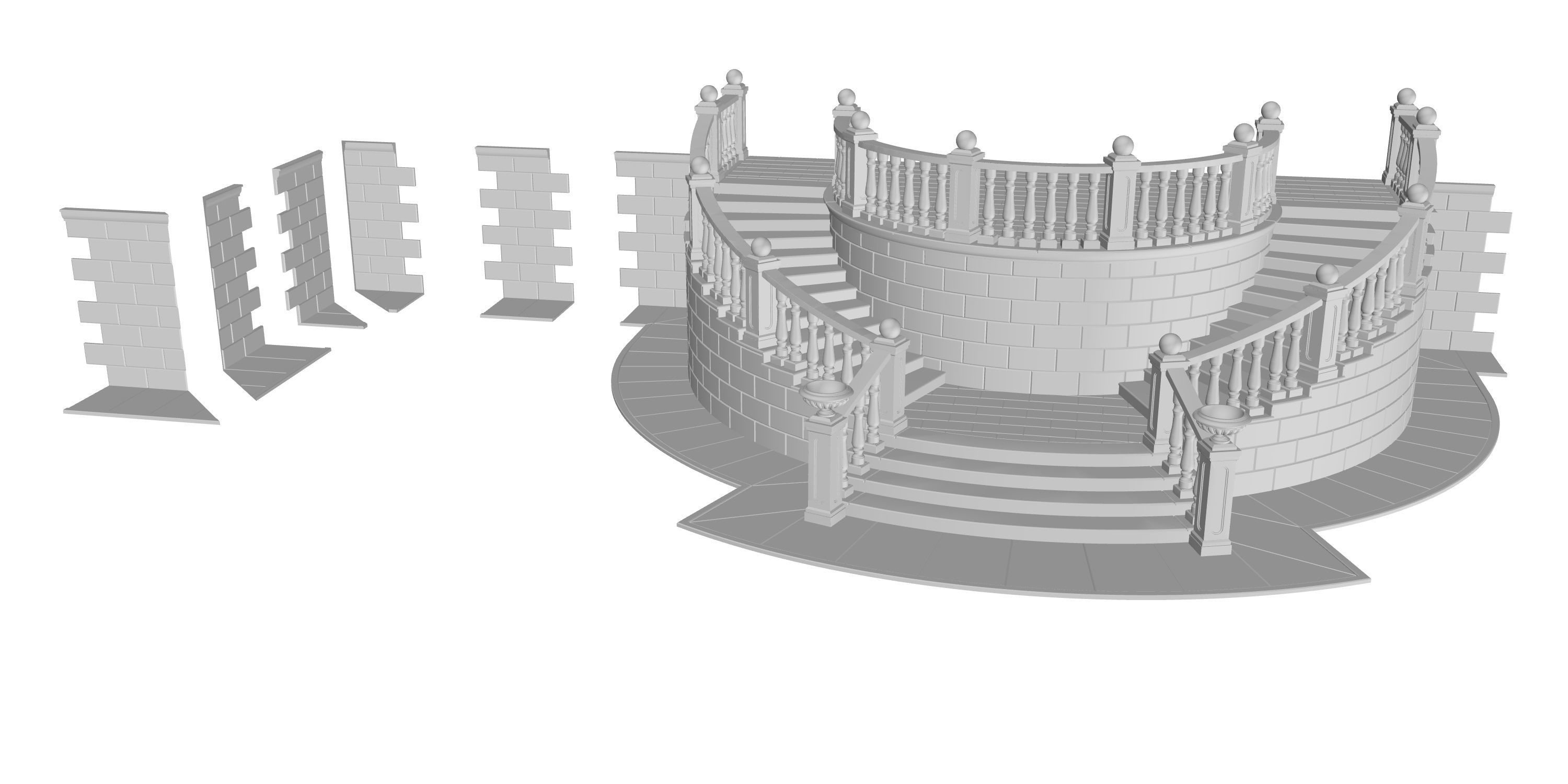 Entrance stair 3D print model_2