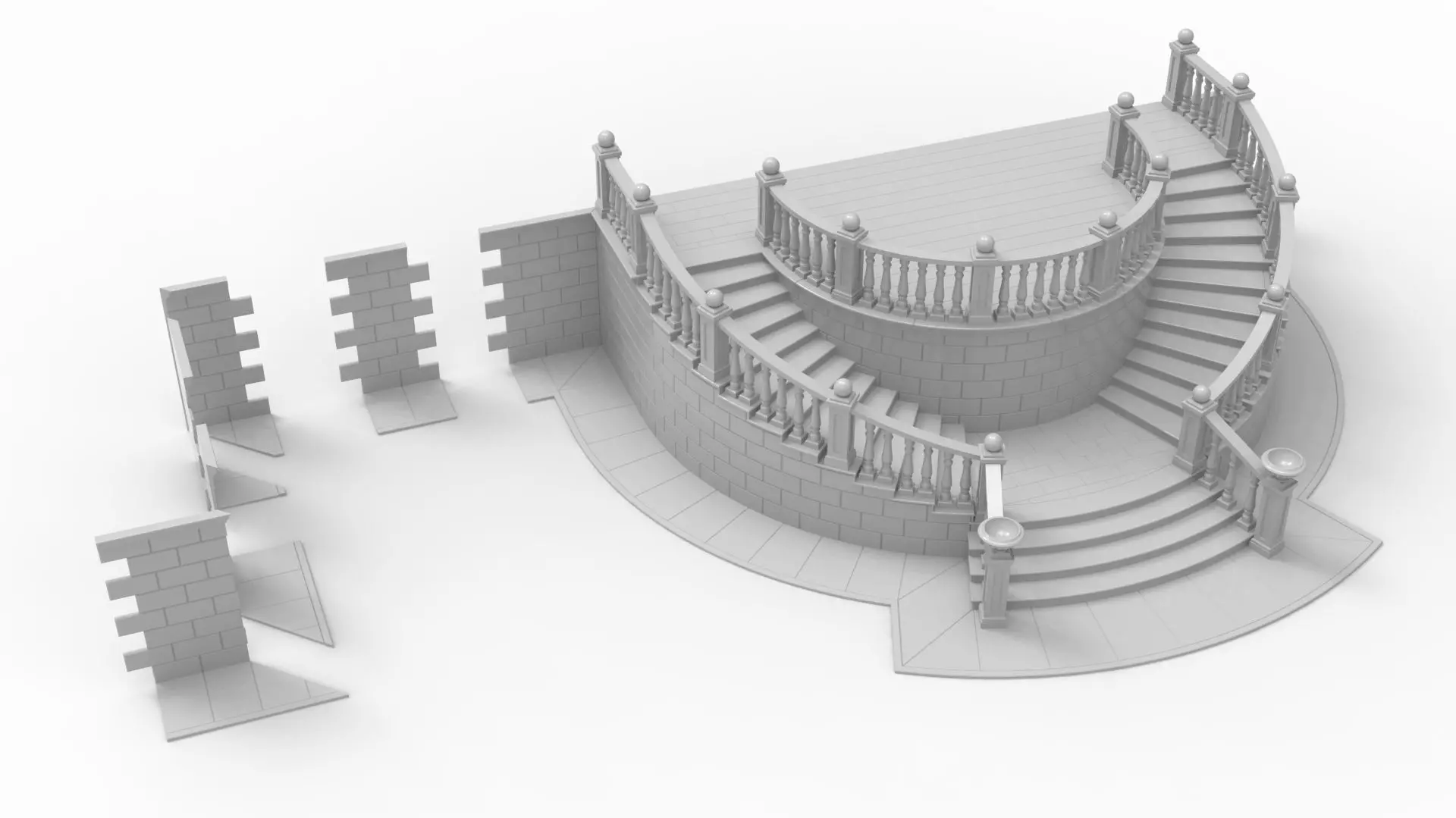 Entrance stair 3D print model_0