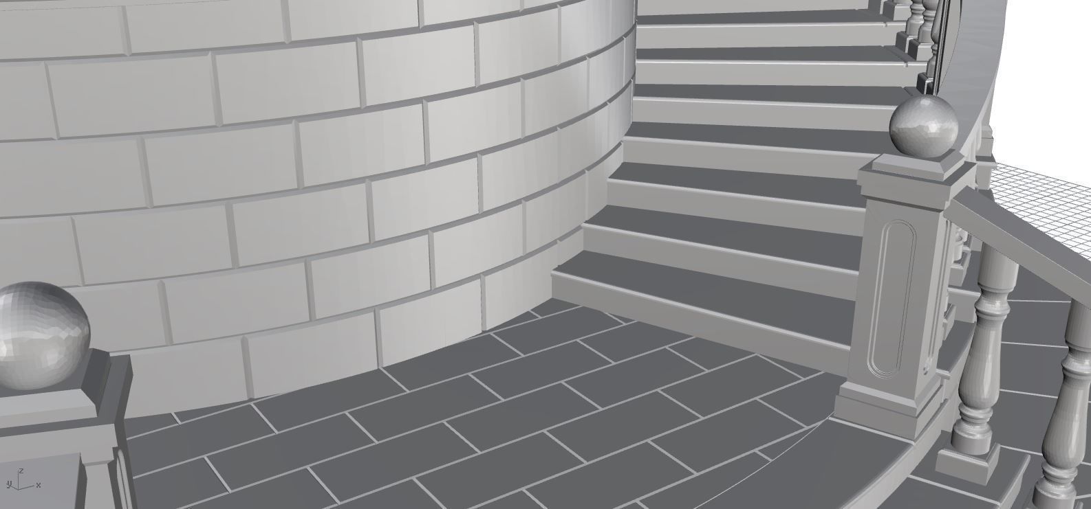 Entrance stair 3D print model_9
