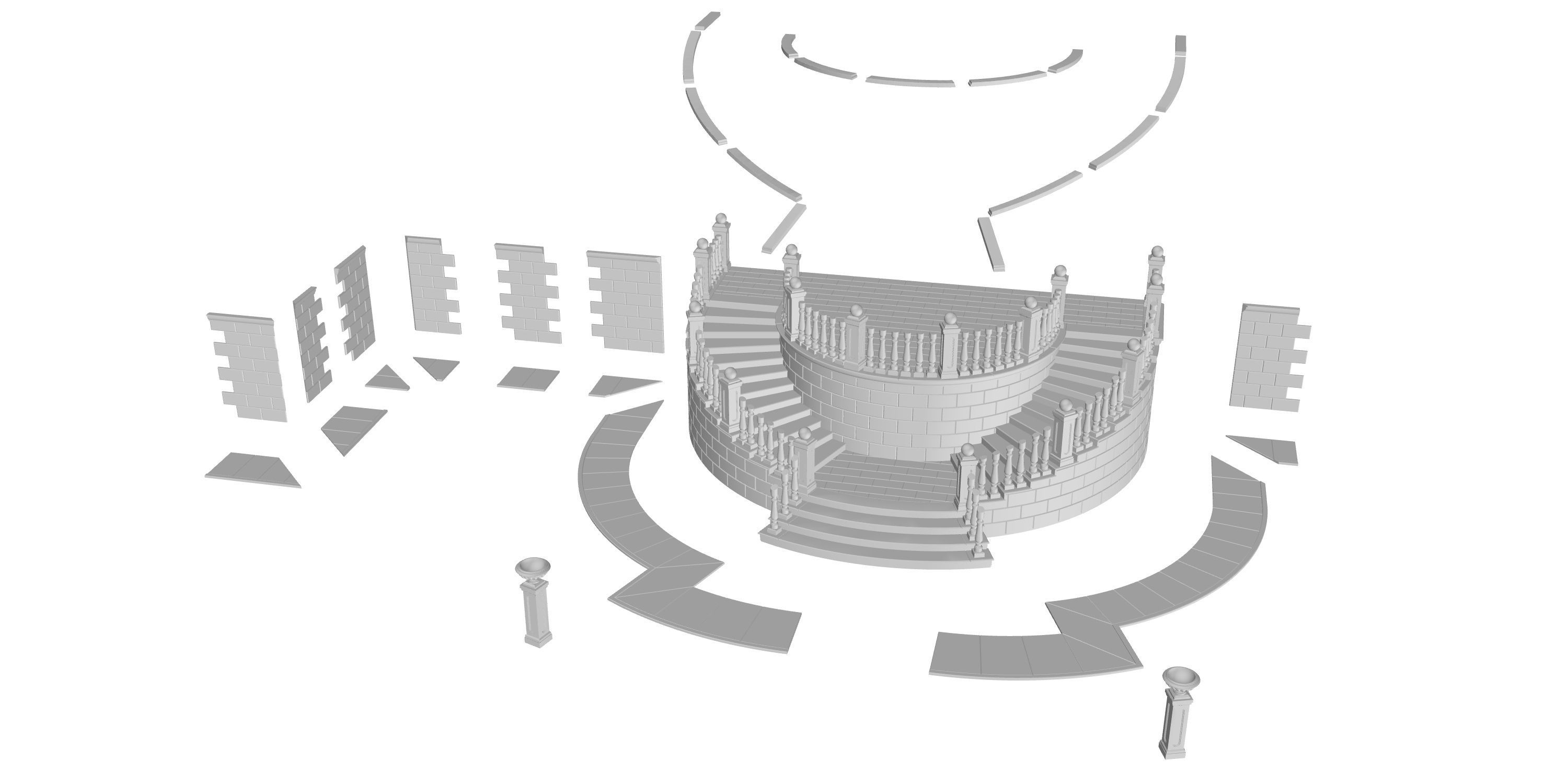 Entrance stair 3D print model_4