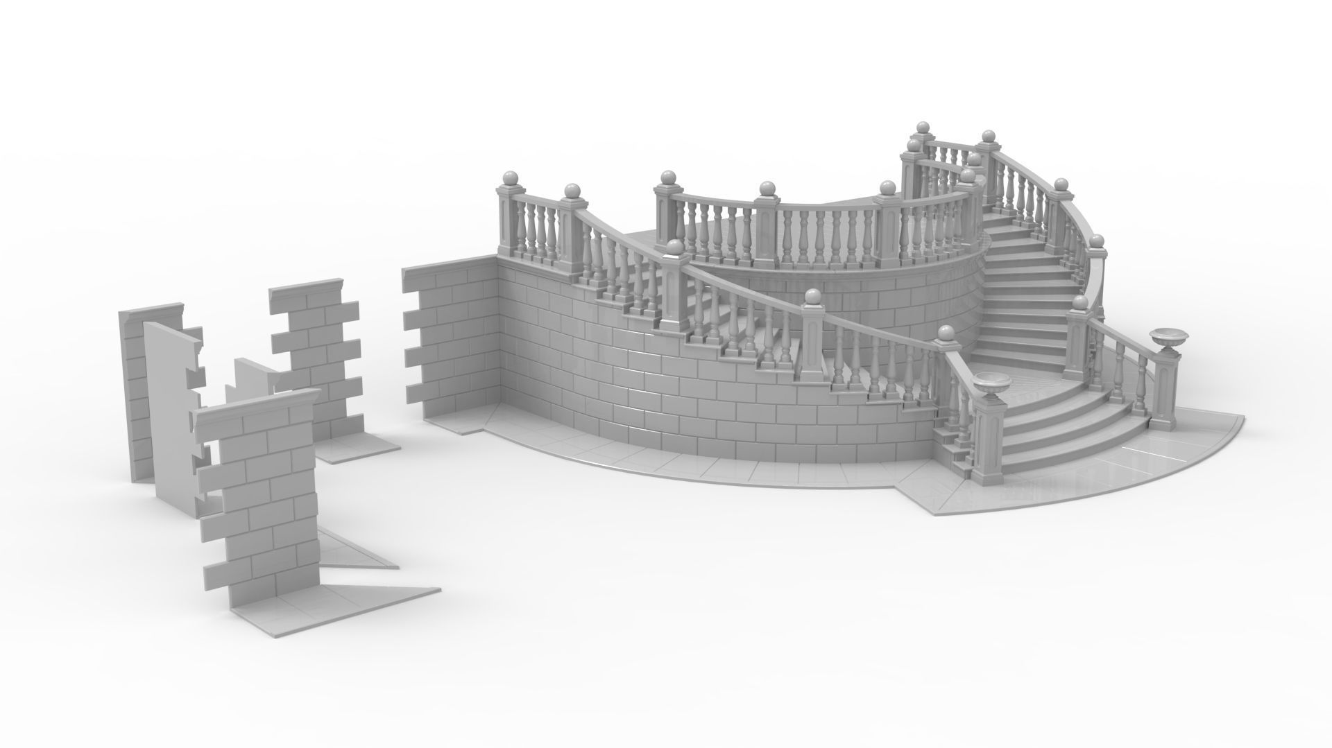 Entrance stair 3D print model_12