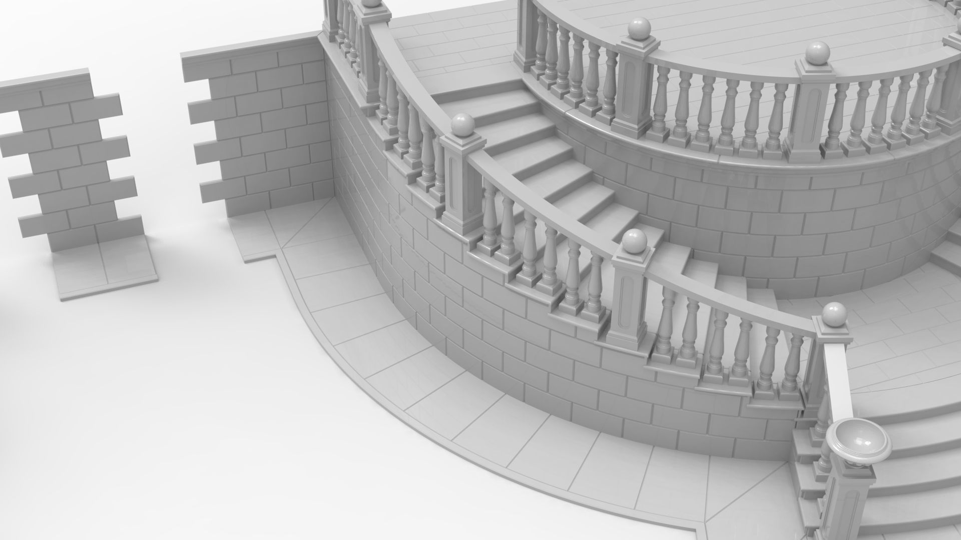 Entrance stair 3D print model_6