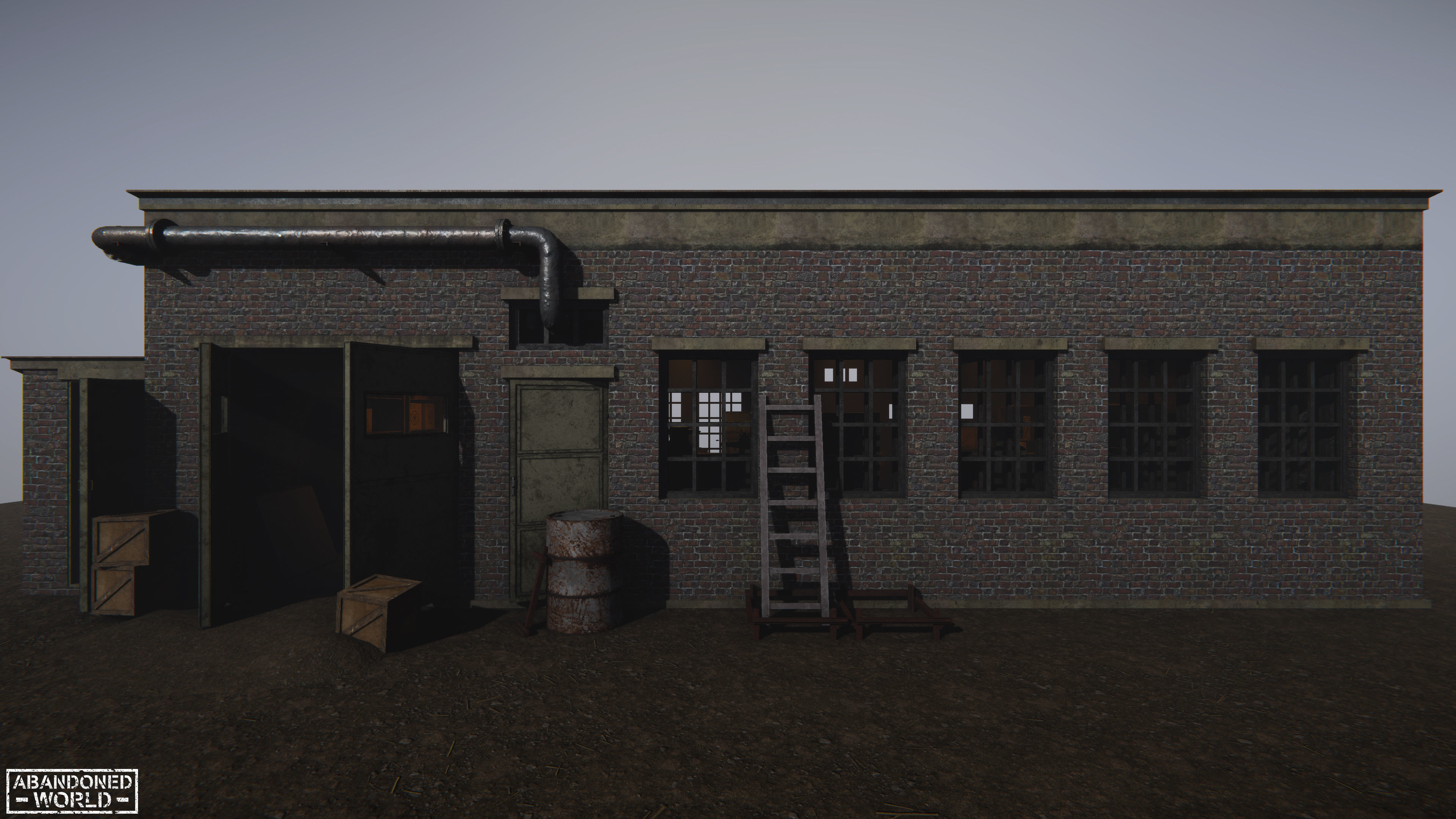 Modular Industrial Building for Unity Low-poly 3D model_14