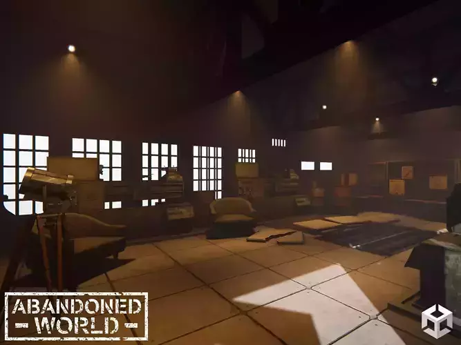 Modular Industrial Building for Unity Low-poly 3D model