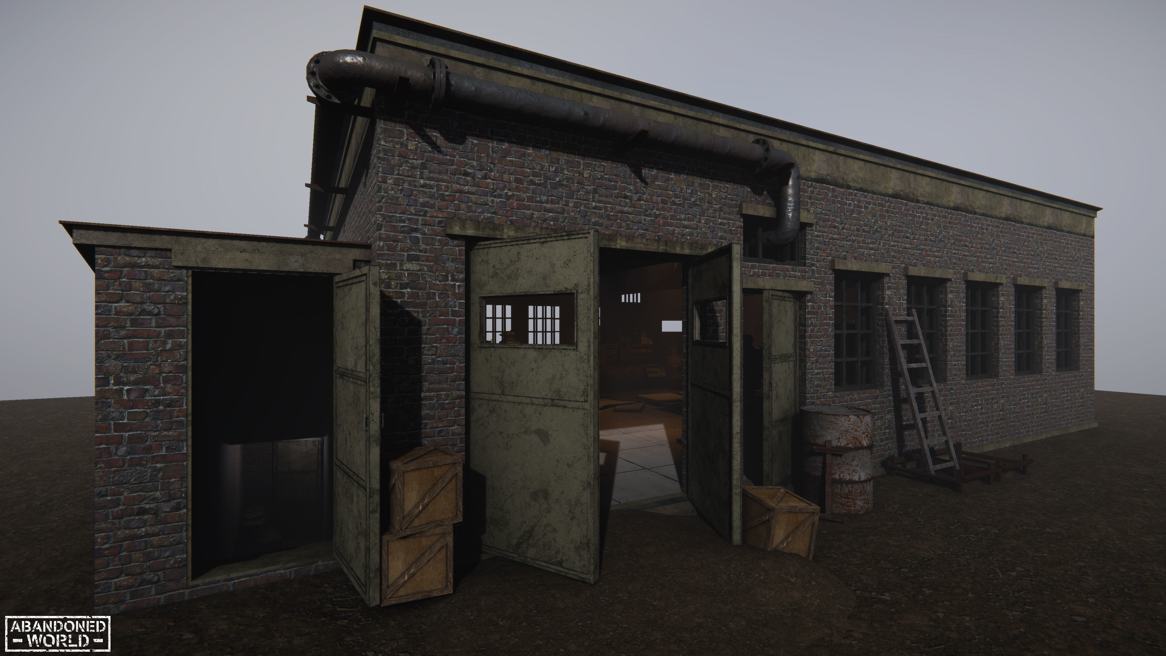 Modular Industrial Building for Unity Low-poly 3D model_2