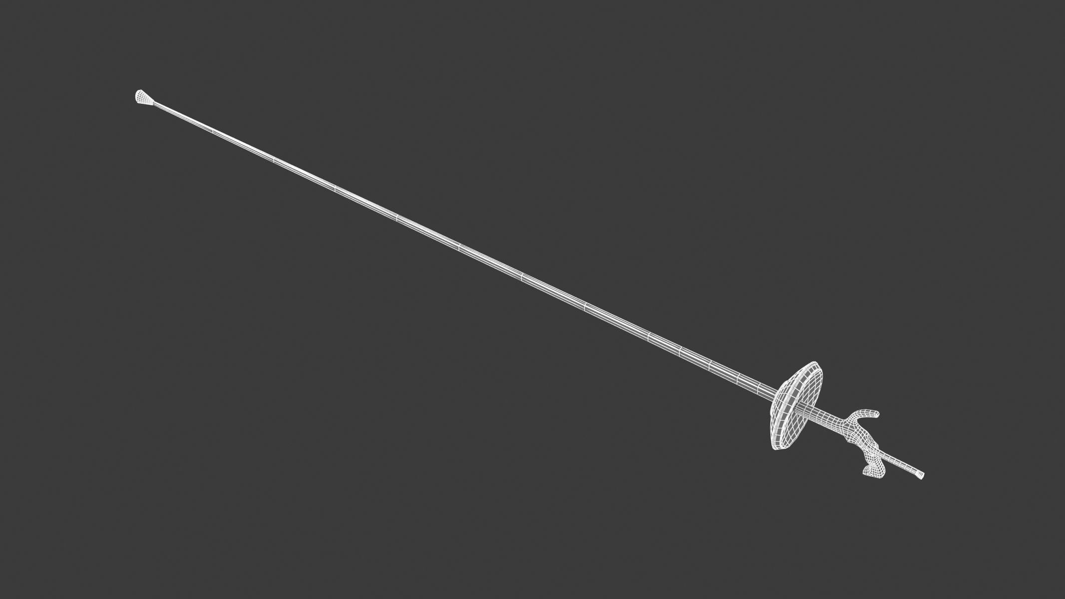Foil Sword Low-poly 3D model_6