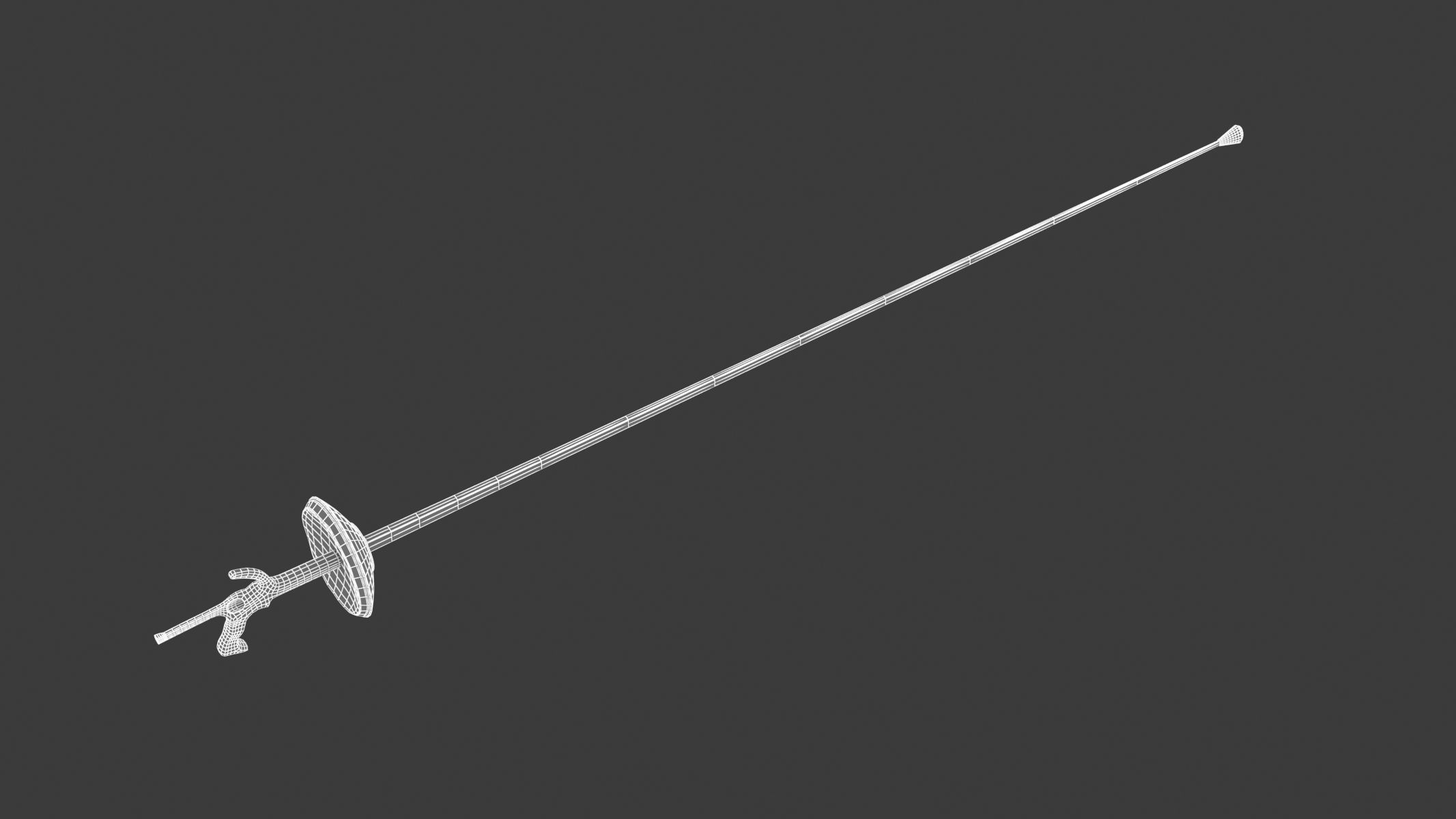 Foil Sword Low-poly 3D model_5