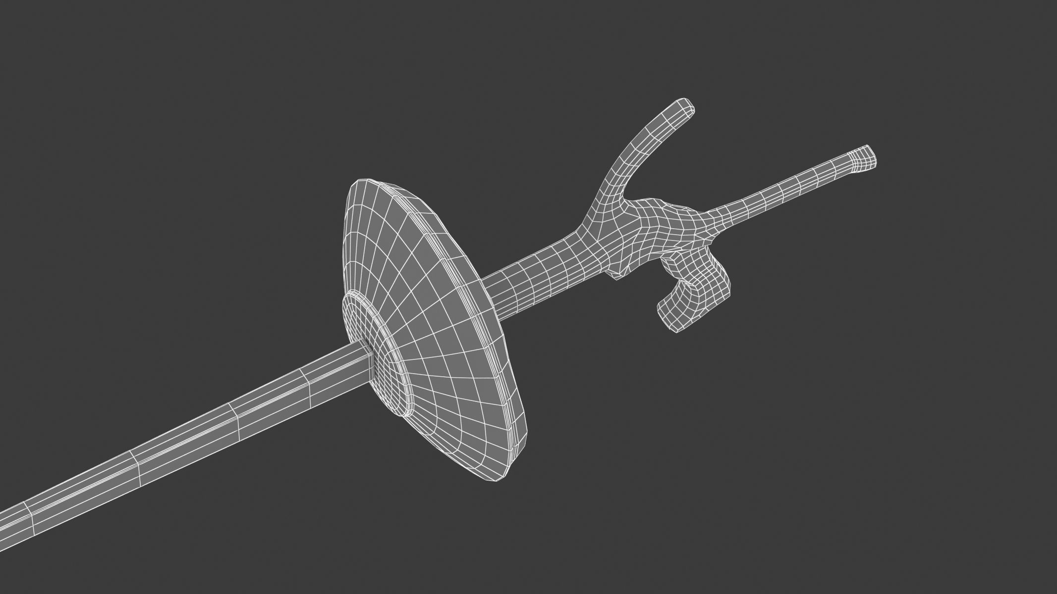 Foil Sword Low-poly 3D model_7