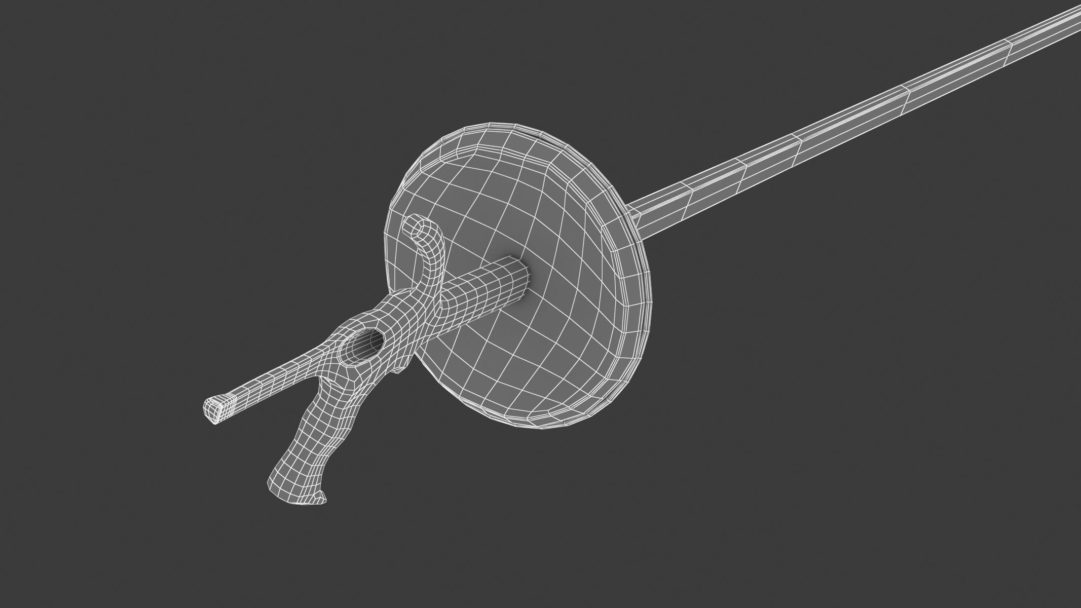 Foil Sword Low-poly 3D model_9
