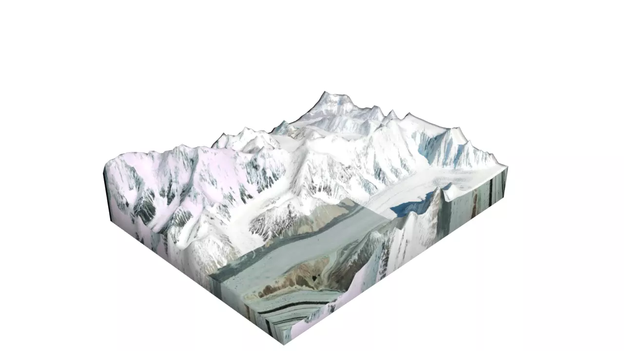 Apsarasas Kangri Mountain Low-poly 3D model_0
