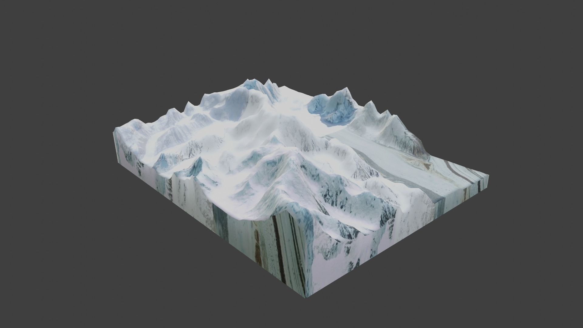 Apsarasas Kangri Mountain Low-poly 3D model_1