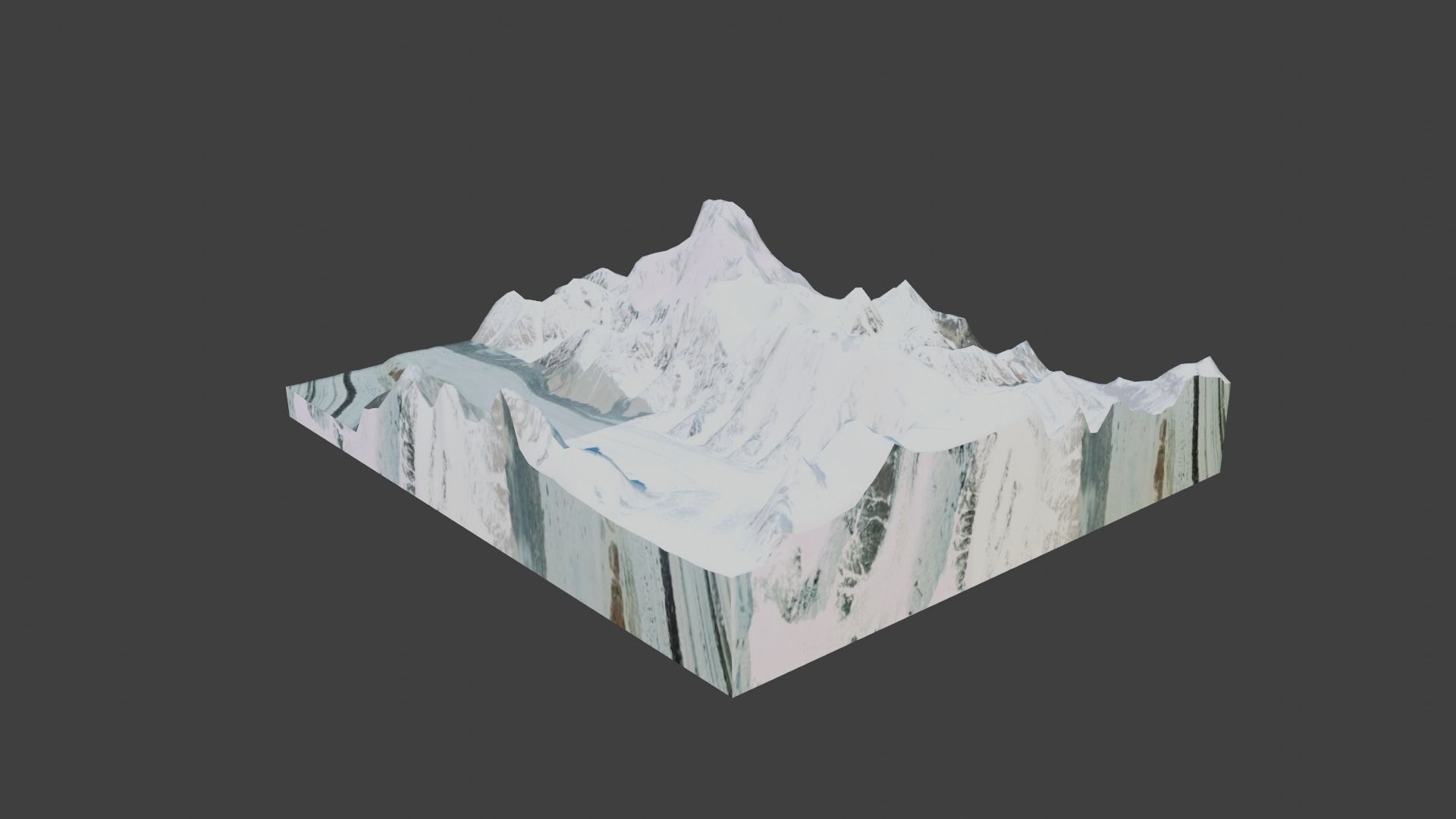Apsarasas Kangri Mountain Low-poly 3D model_3