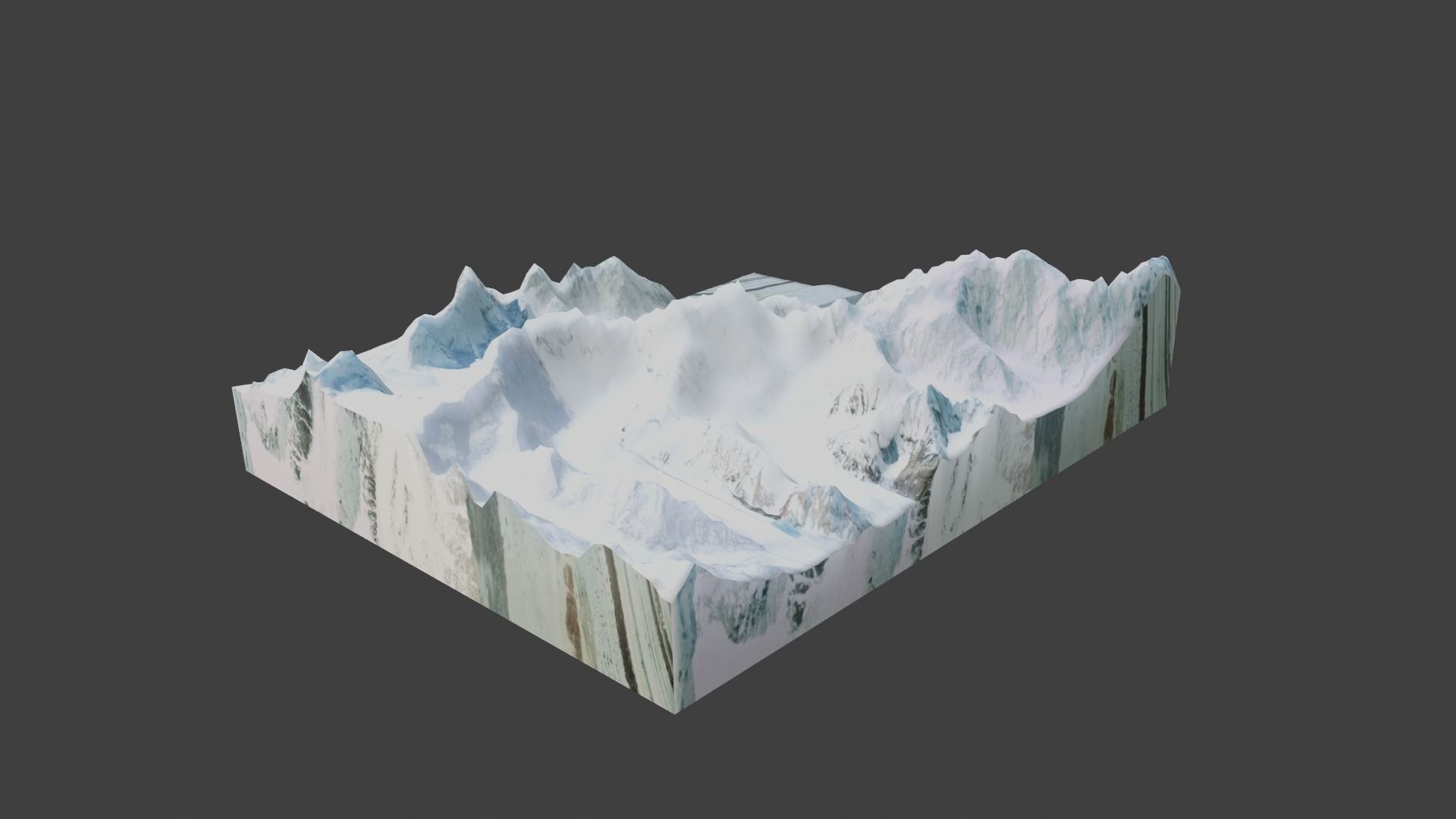 Apsarasas Kangri Mountain Low-poly 3D model_4