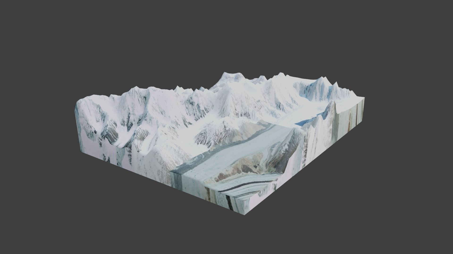 Apsarasas Kangri Mountain Low-poly 3D model_2