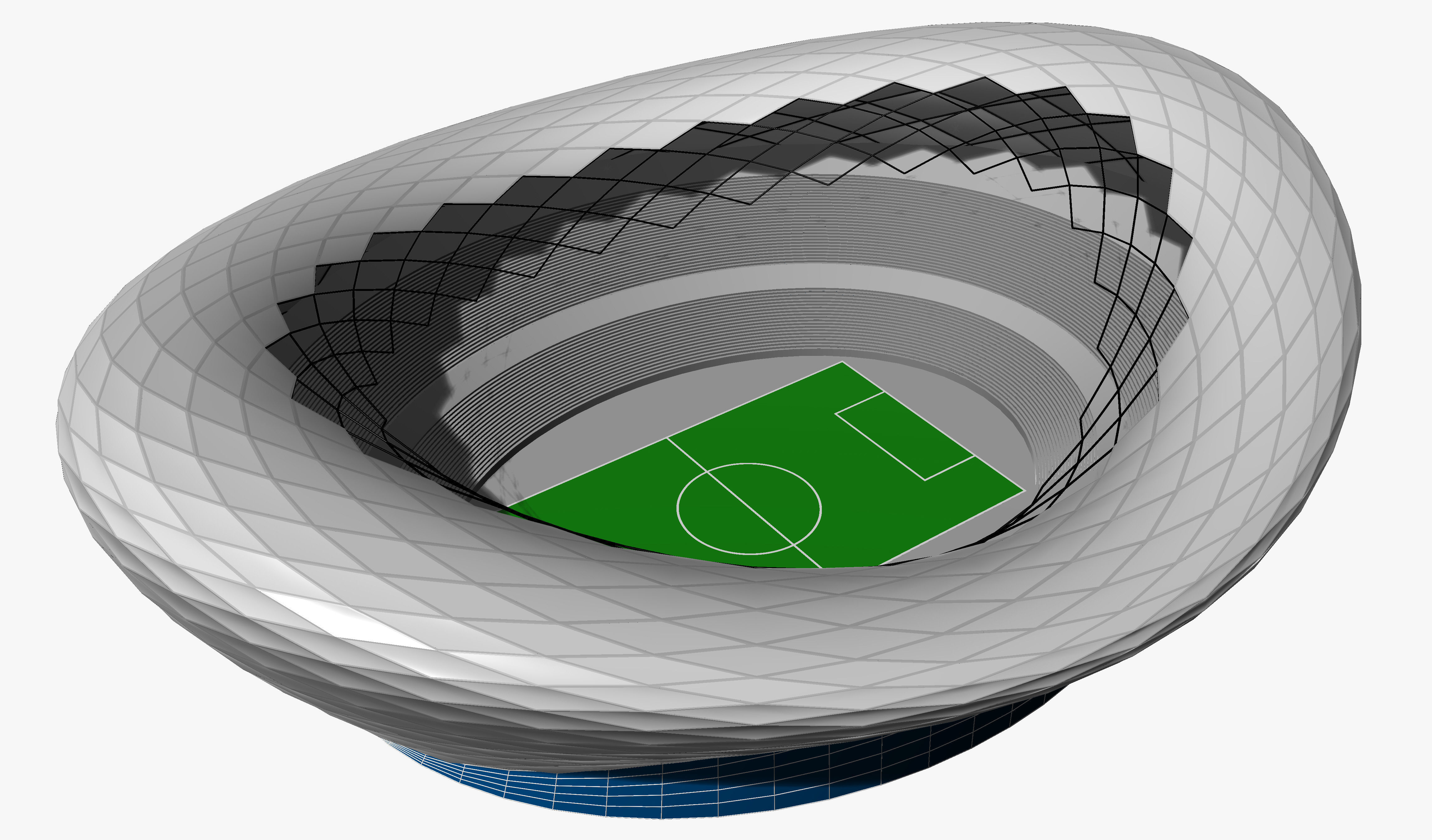 Parametric Oval Soccer Stadium 3D model_8