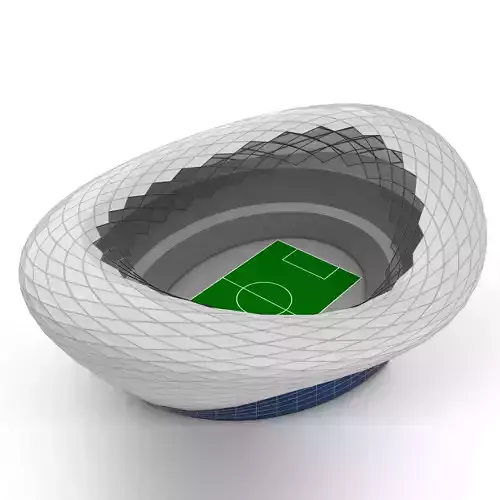 Parametric Oval Soccer Stadium 3D model