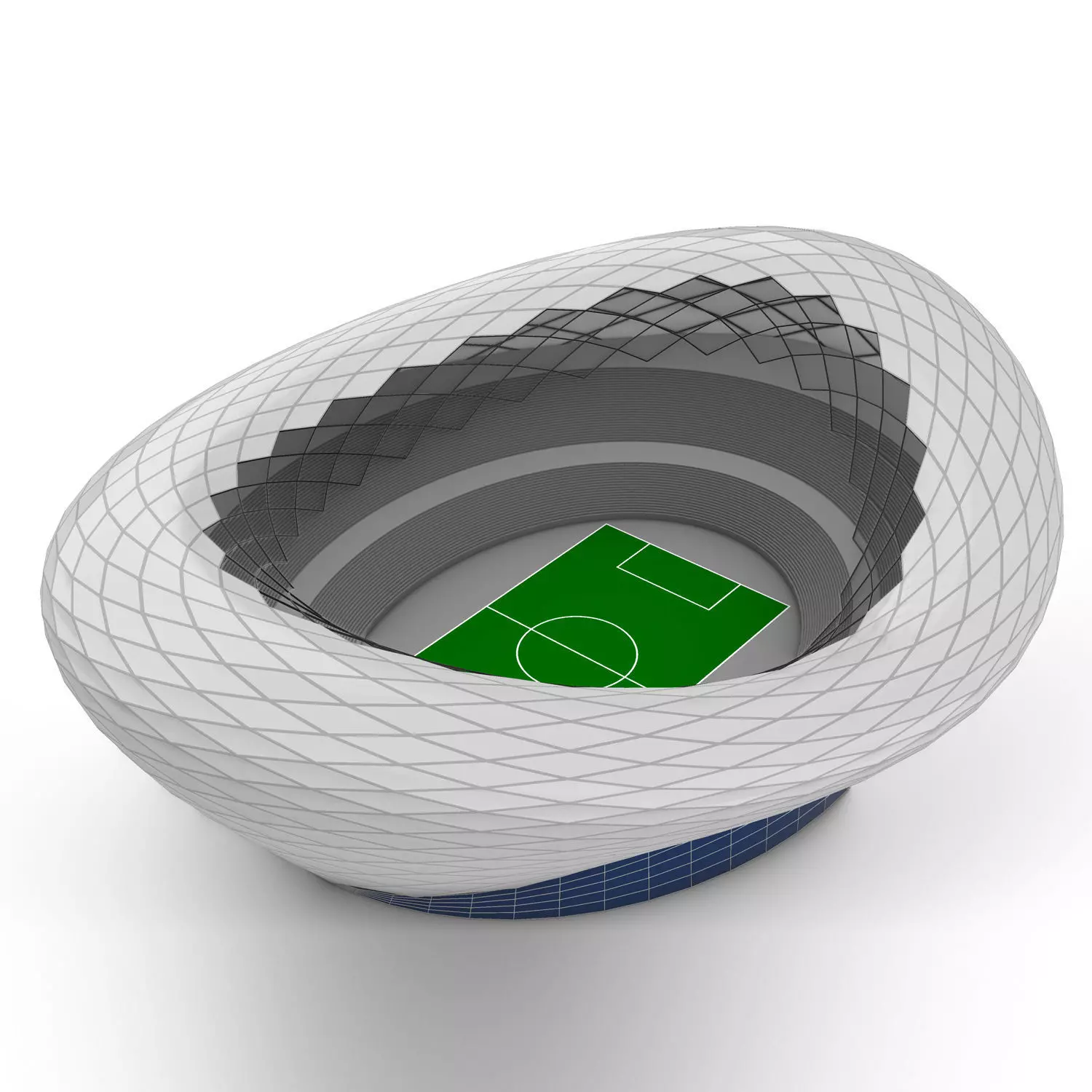 Parametric Oval Soccer Stadium 3D model_0