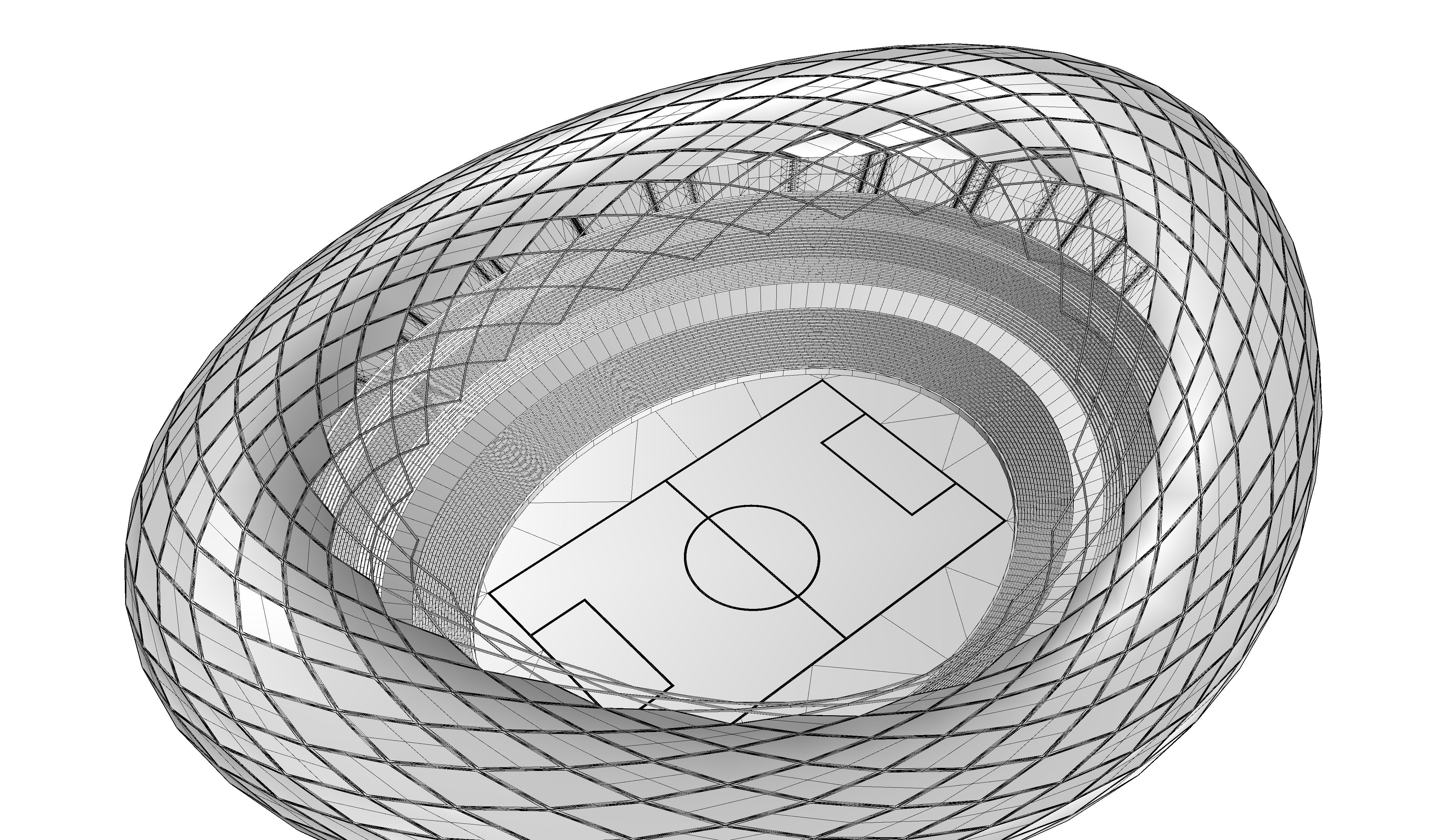 Parametric Oval Soccer Stadium 3D model_14