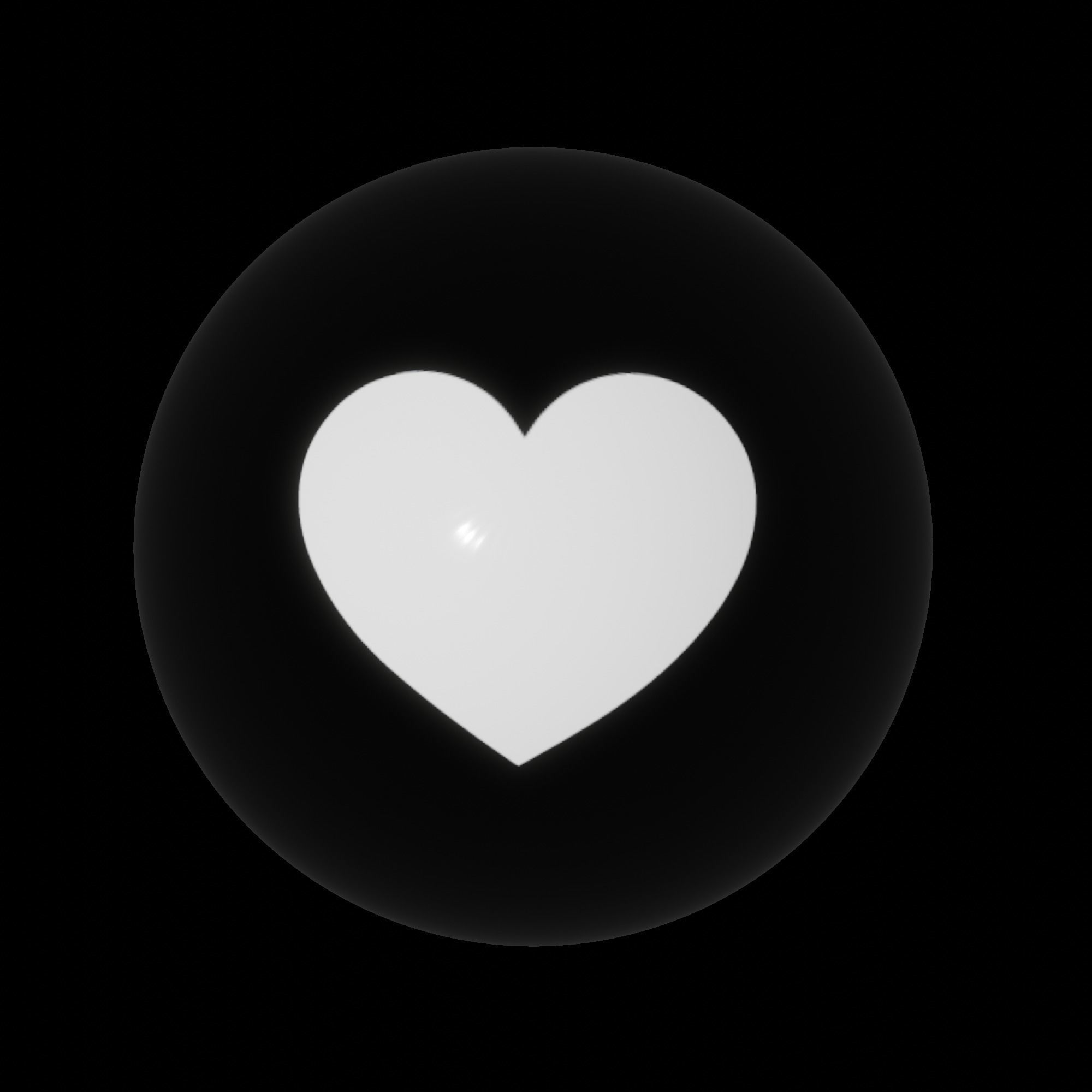 Black Love 3DIcon  Low-poly 3D model_2