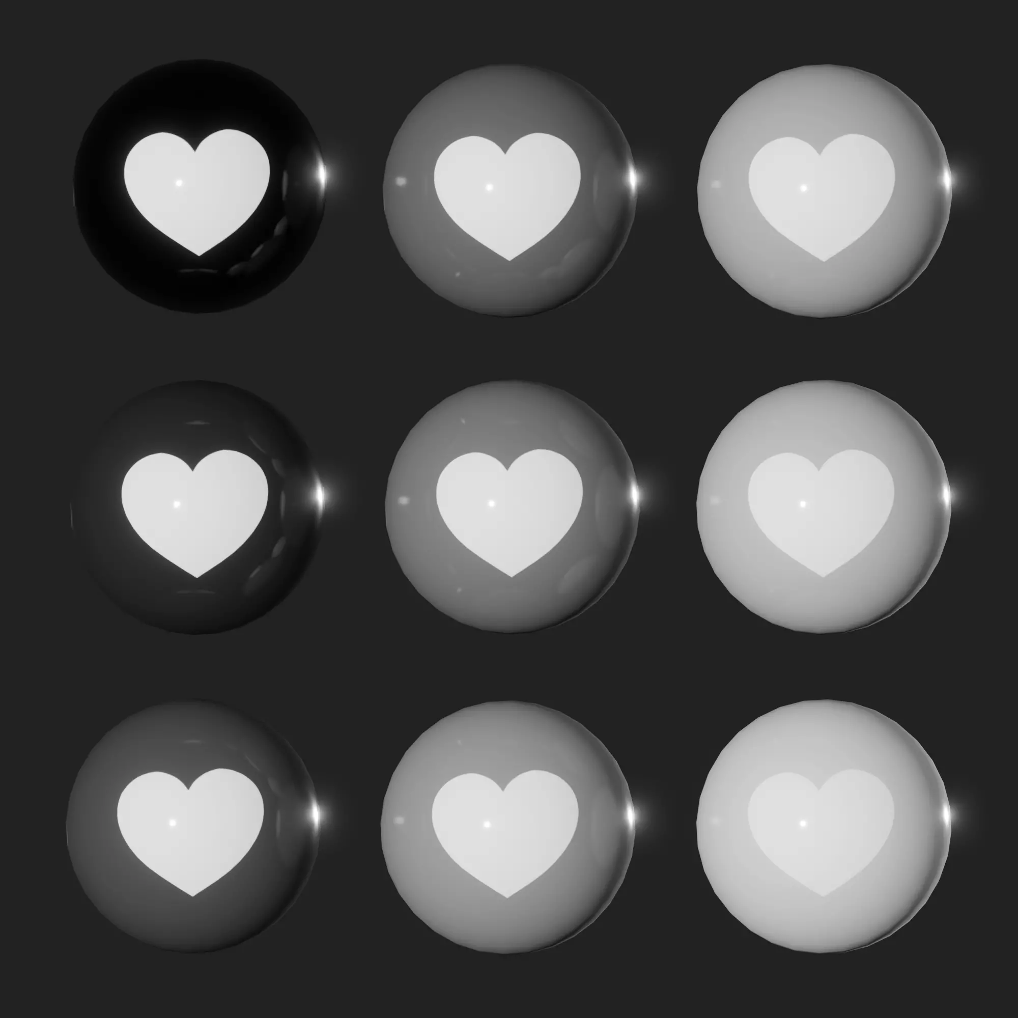 Black Love 3DIcon  Low-poly 3D model_0