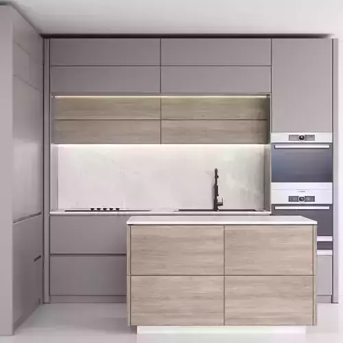 Kitchen-02 modern kitchen with cabinets and marble counter tops