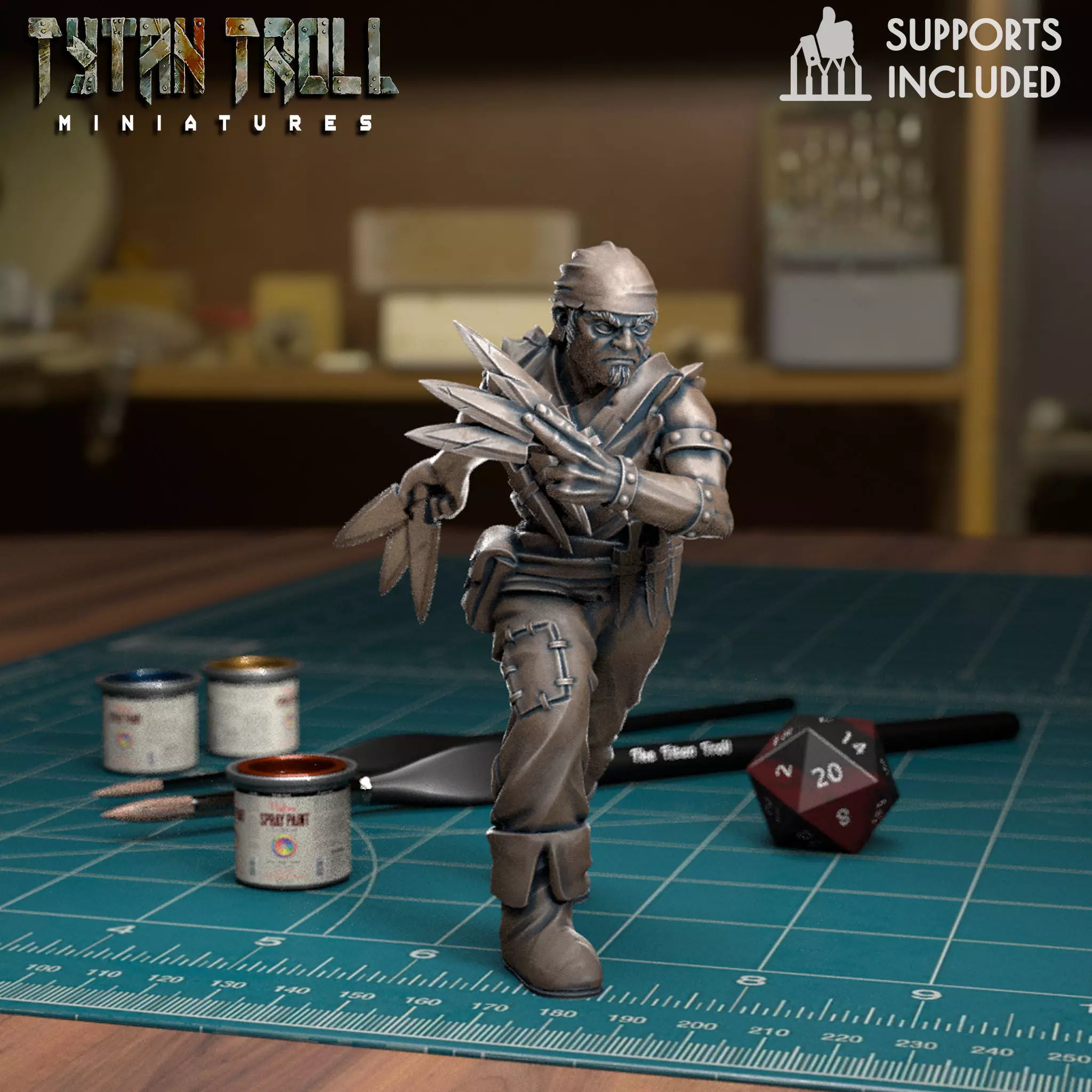 Throwing Dagger Bandit Pre-Supported 3D print model_0