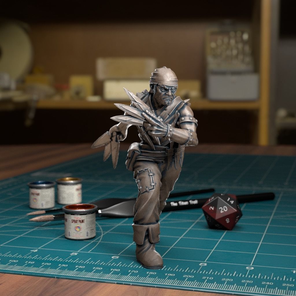 Throwing Dagger Bandit Pre-Supported 3D print model_1