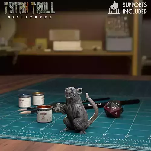 Giant Rat 01 - Pre-Supported 3D print model