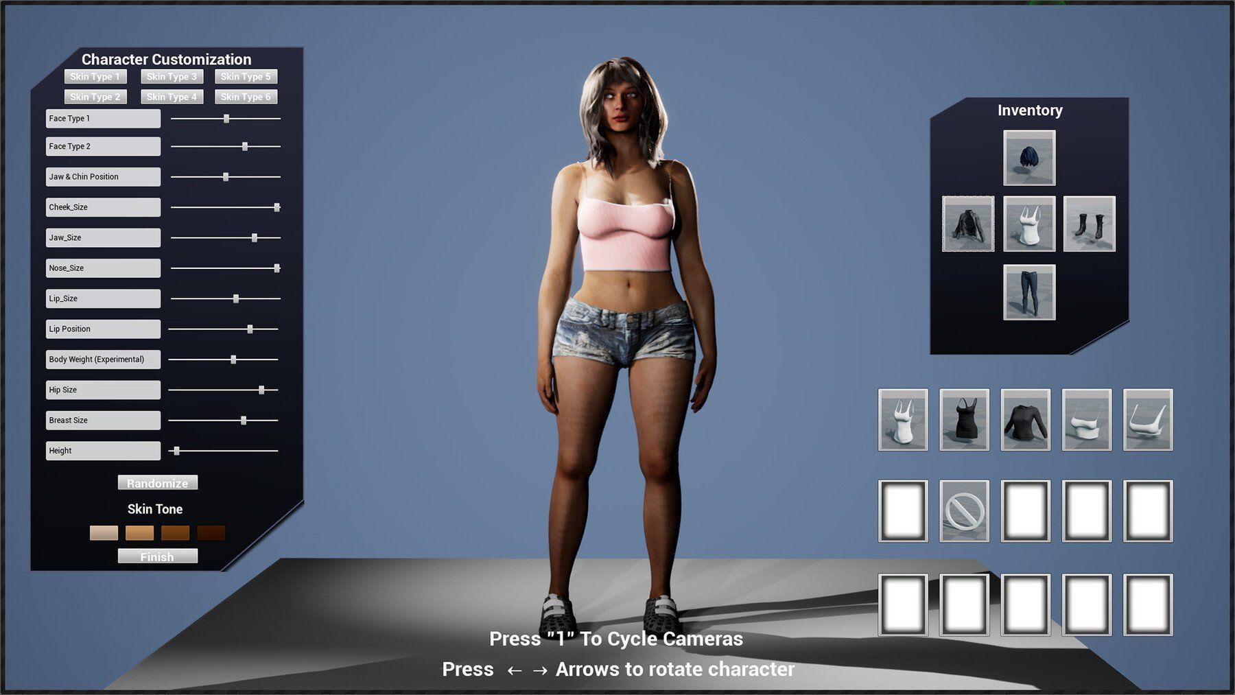 Female Custom Characters UE4 and FBX Low-poly 3D model_6